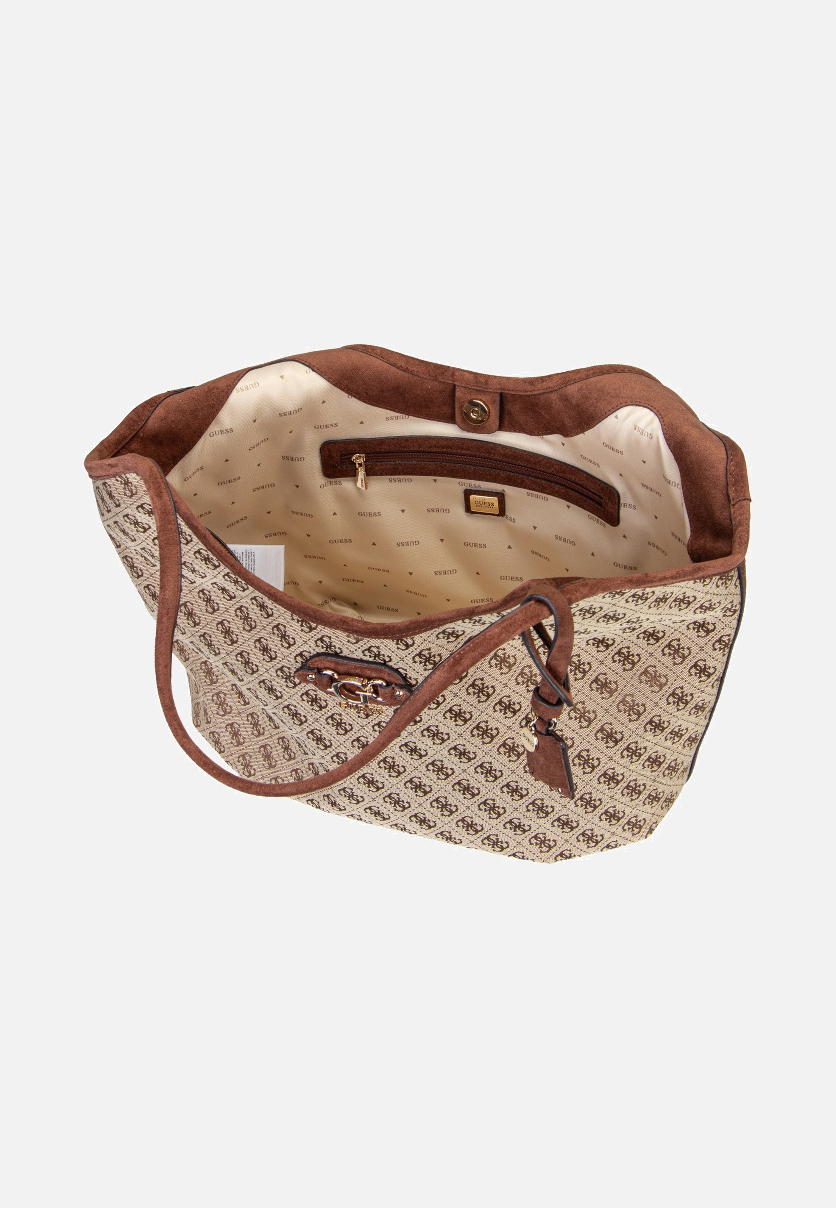 Guess Samantha Girlfriend 13230 Latte Logo/Brown Shopper