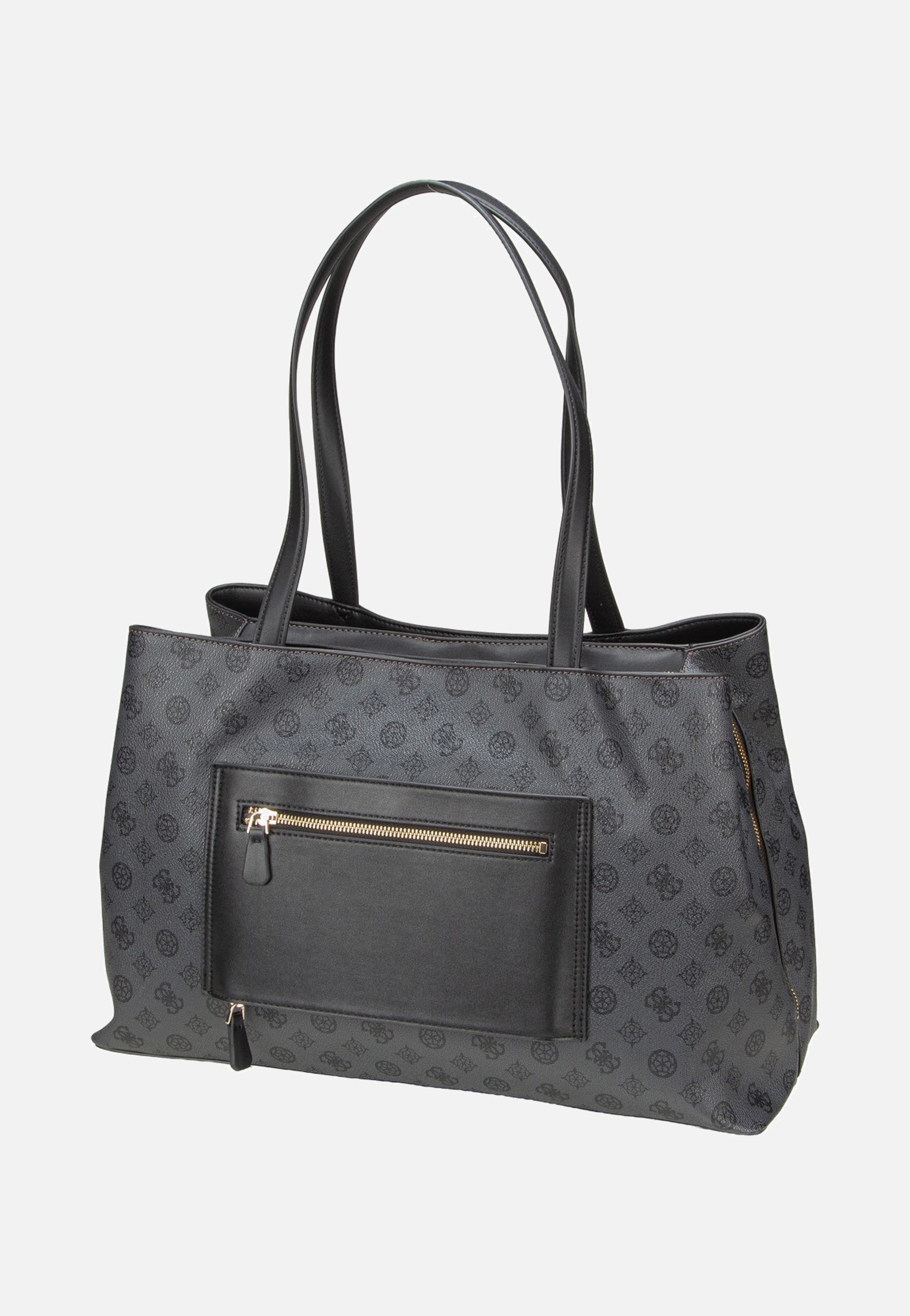 Guess Wilder Tri Compartment Tote Charcoal Shopper