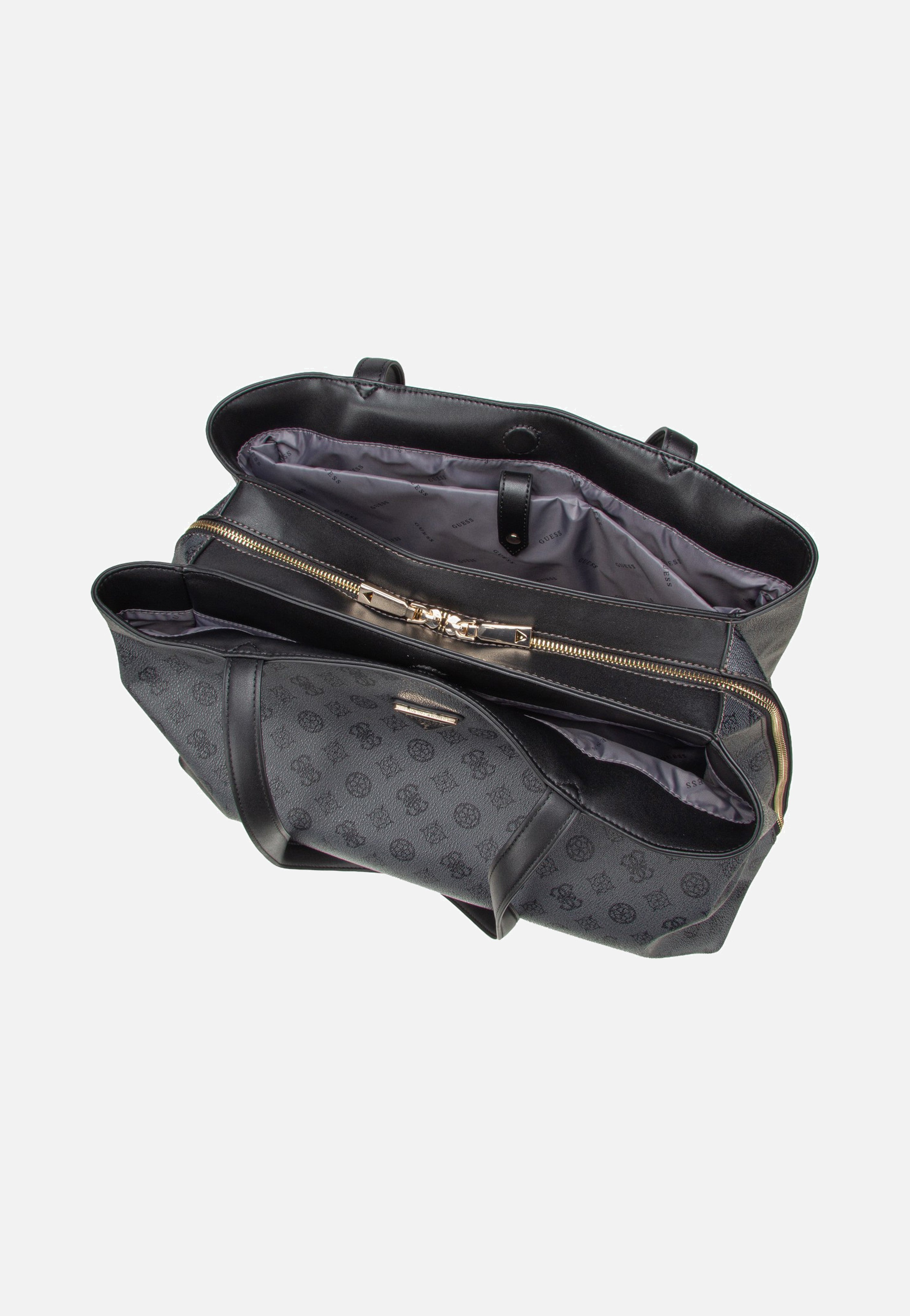 Guess Wilder Tri Compartment Tote Charcoal Shopper