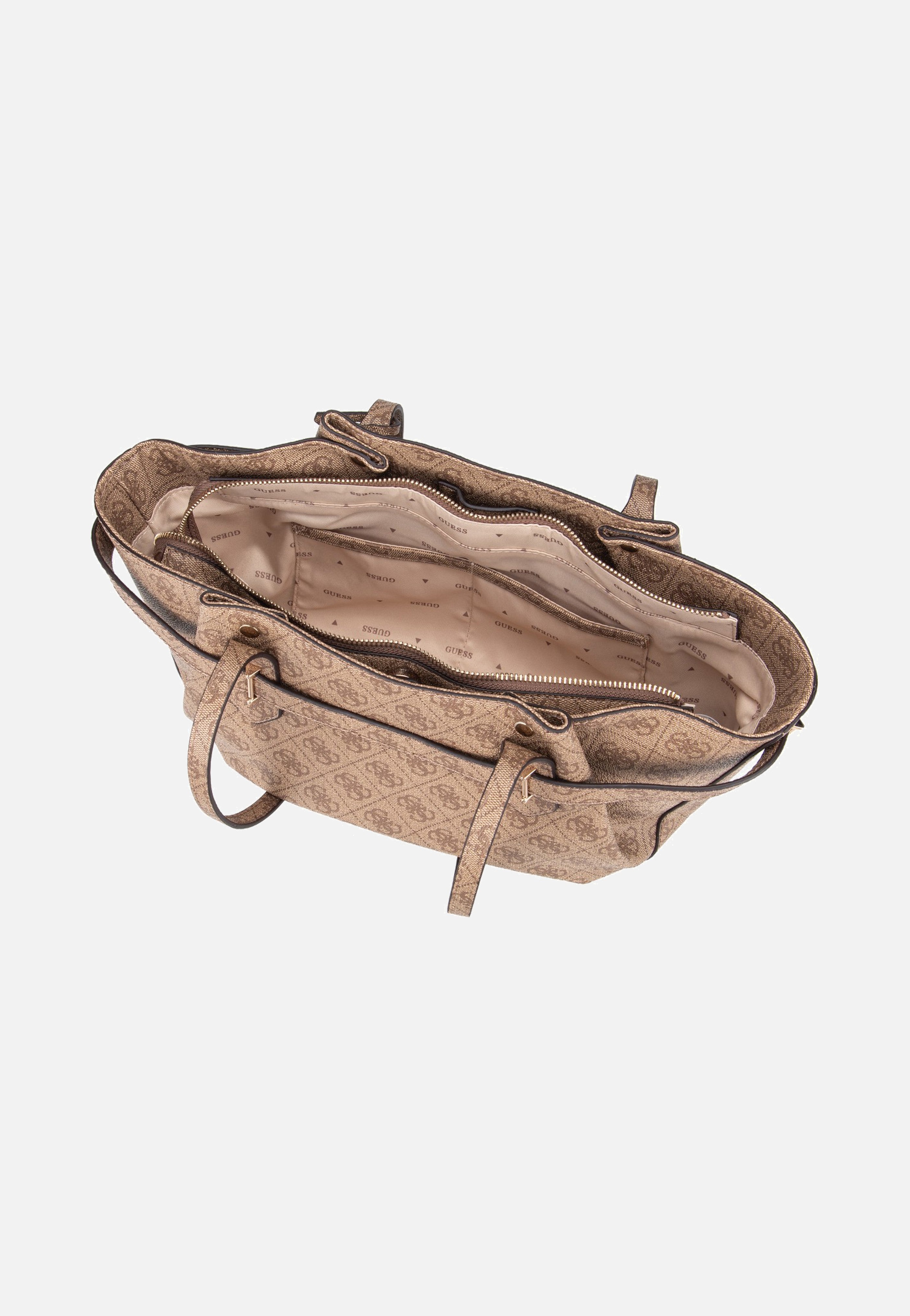 Guess Yesba Girlfriend Shoulder Latte Logo Satchel