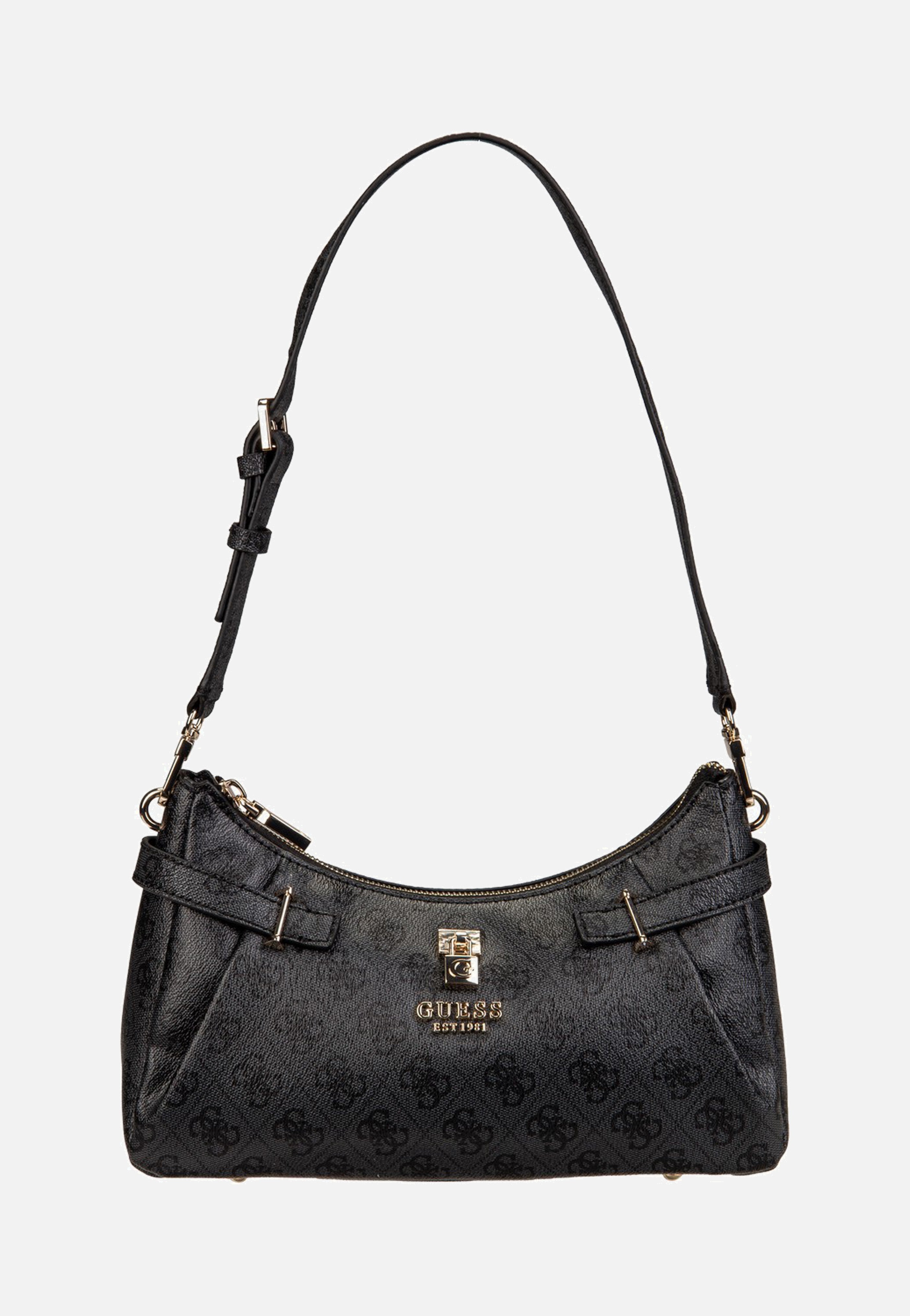 Guess Yesba Shoulder Bag Coal Logo Schultertasche