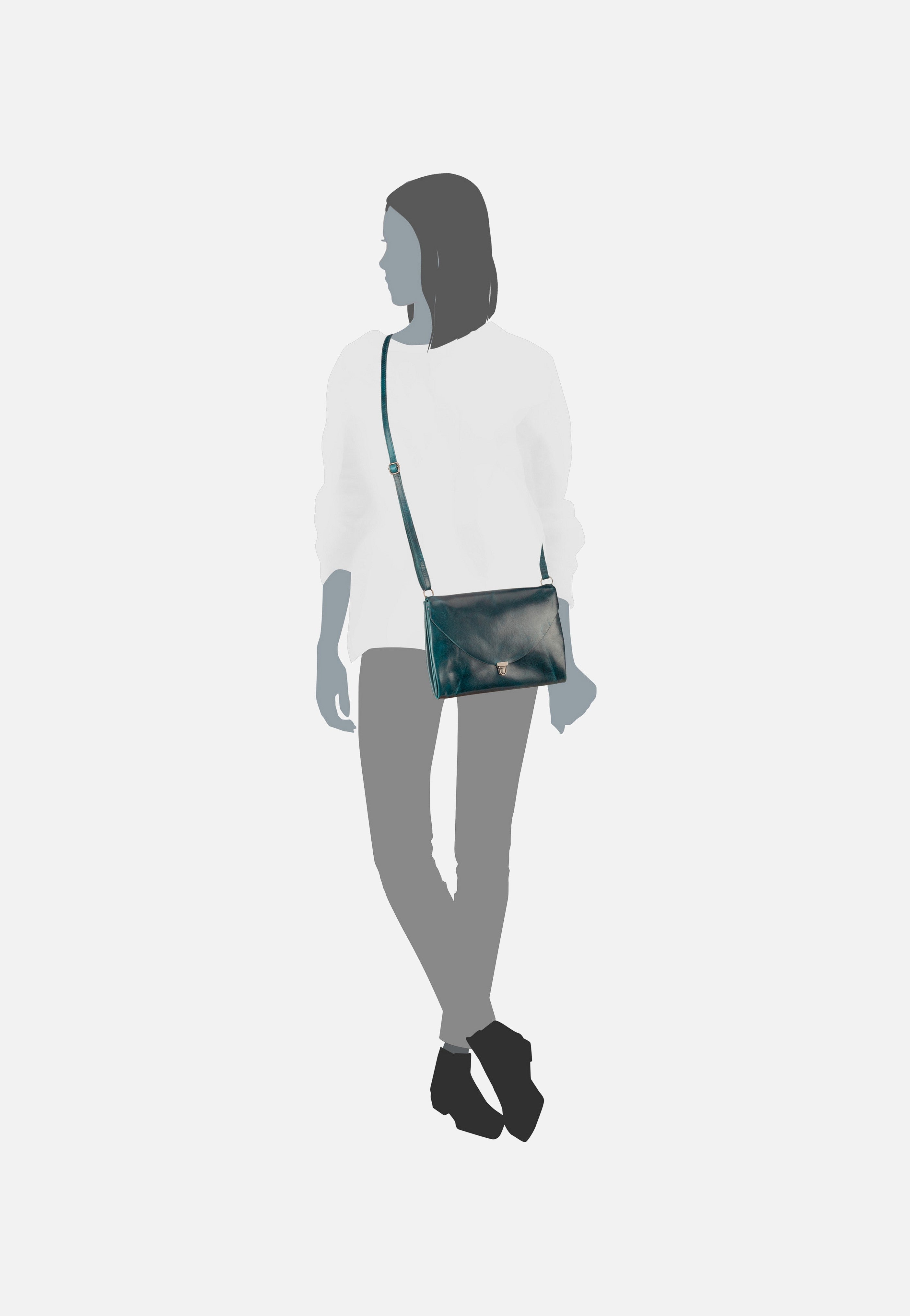 Harold's Fold Handbag Clutch L FO3 Petrol Umhängetasche