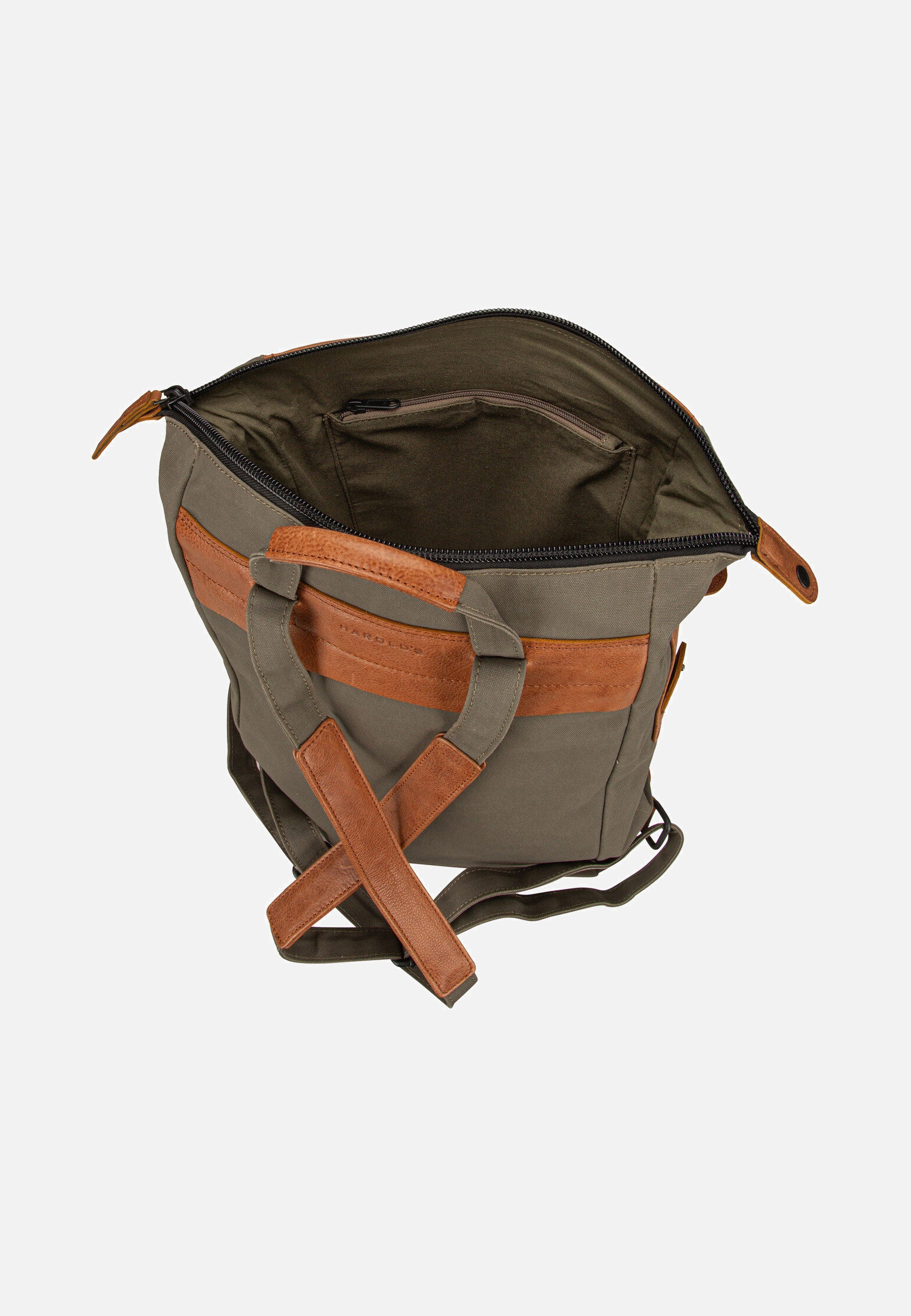 Harold's Wax 1 Khaki/Cognac Rucksack