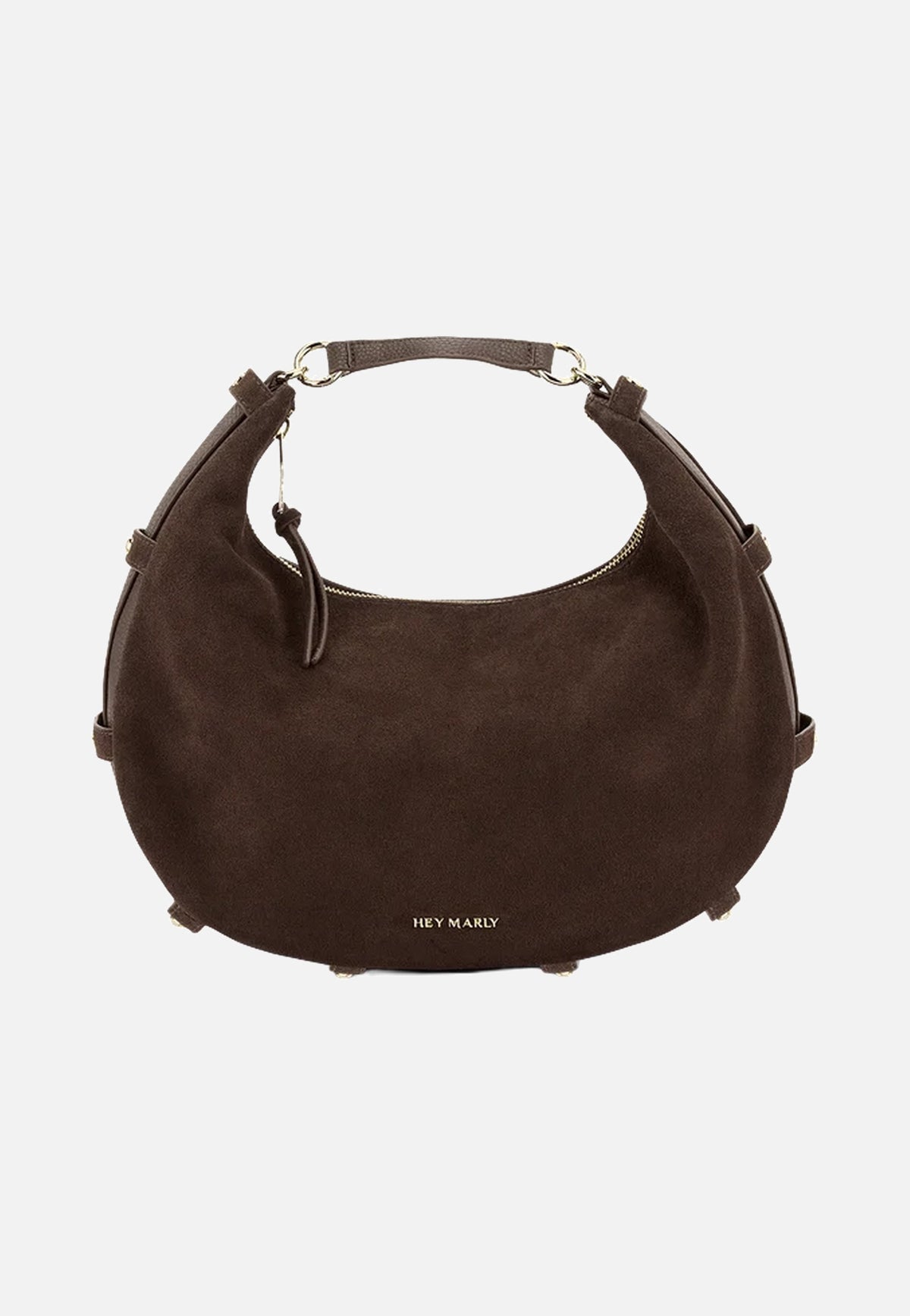 Hey Marly Lifetime Sister Suede M Coffee Crossbody Bag