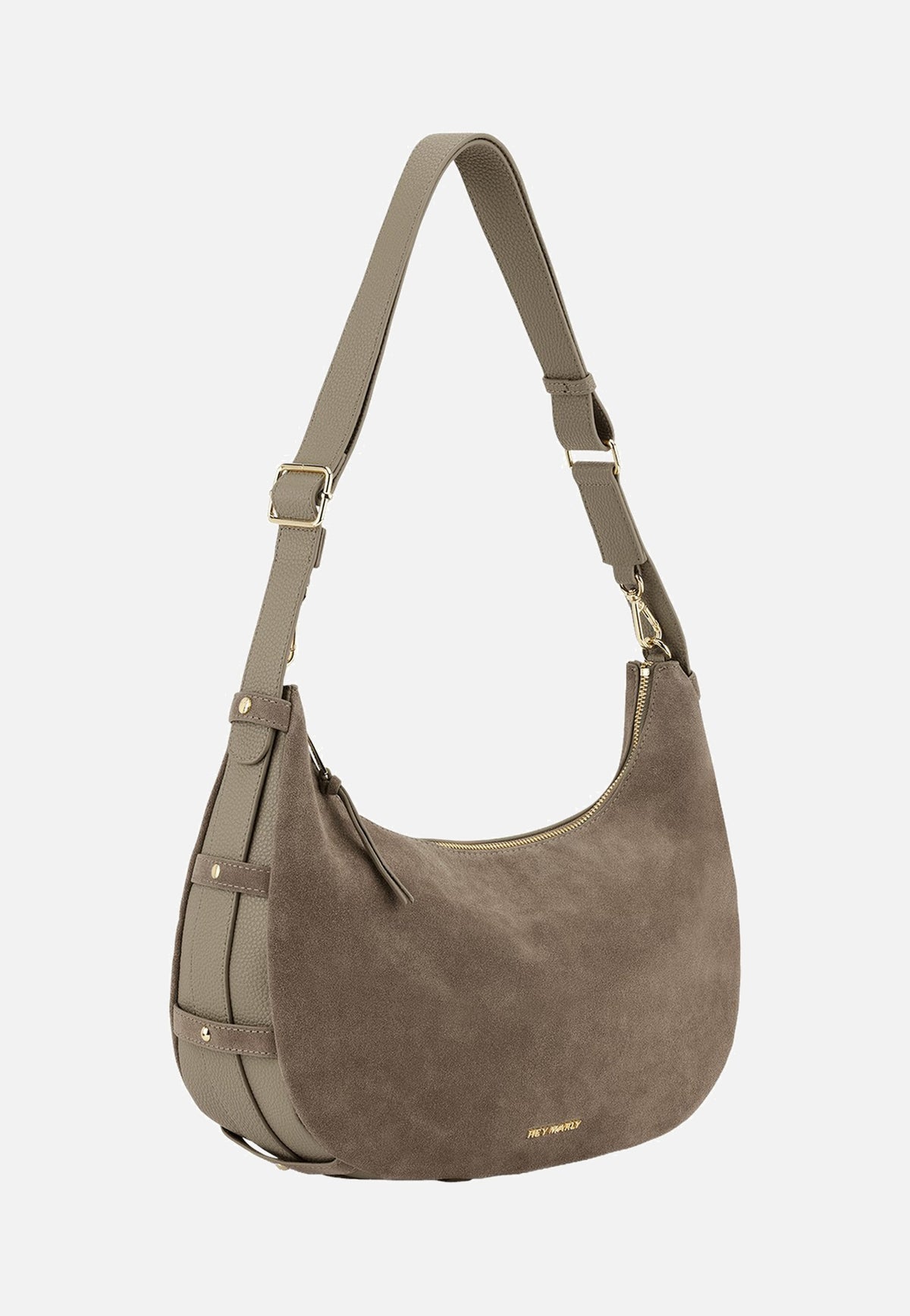 Hey Marly Lifetime Sister Suede M Mocha Crossbody Bag