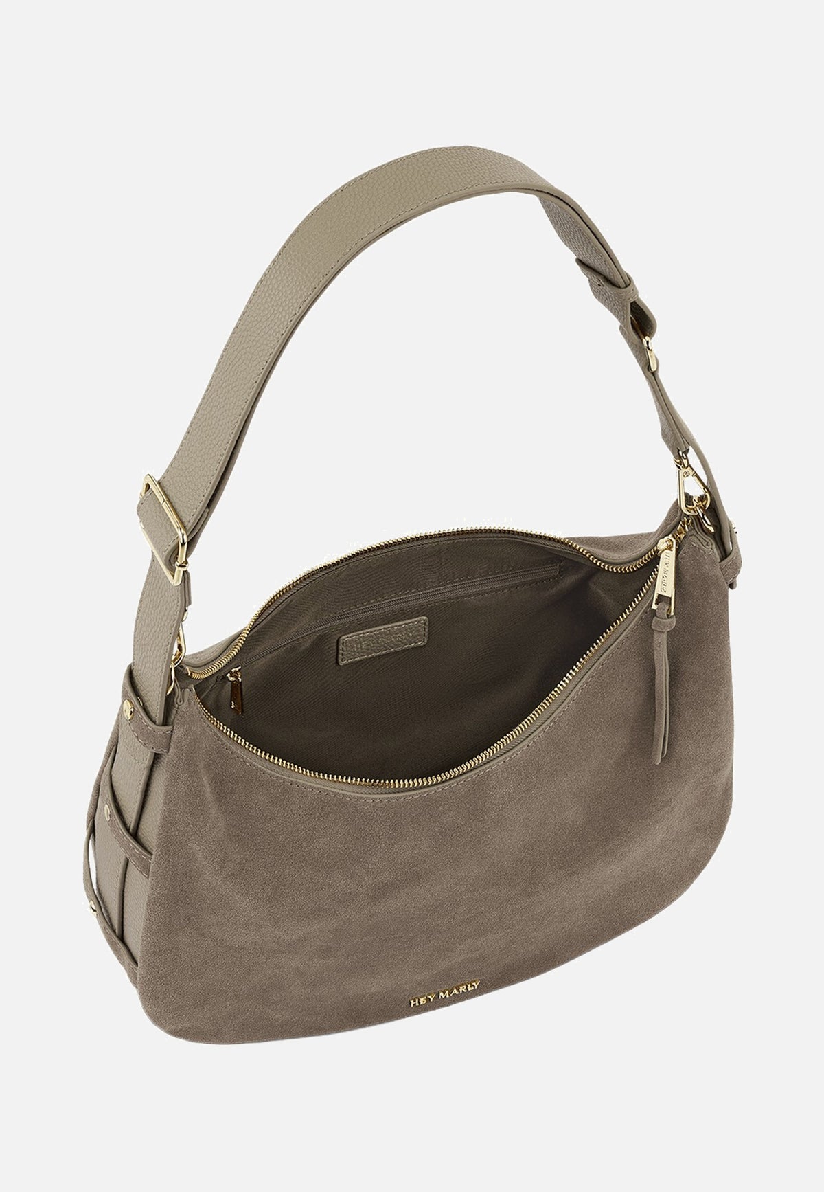 Hey Marly Lifetime Sister Suede M Mocha Crossbody Bag