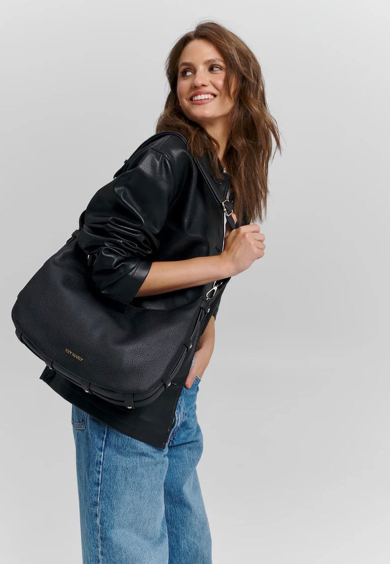 Hey Marly Lifetime Sister M Black Hobo Bag