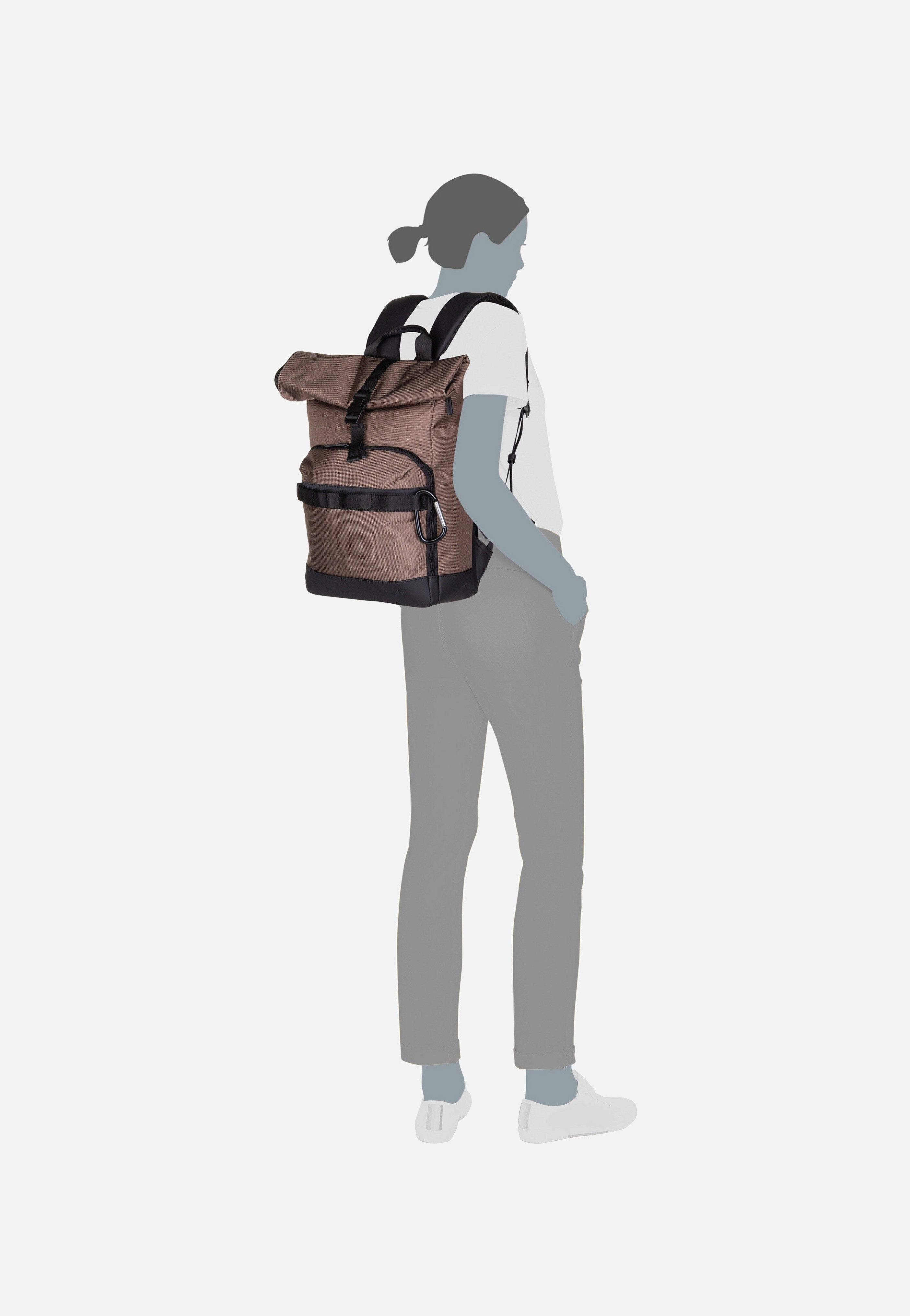 Jost Balling Kurier 4015 Taupe Rolltop Rucksack
