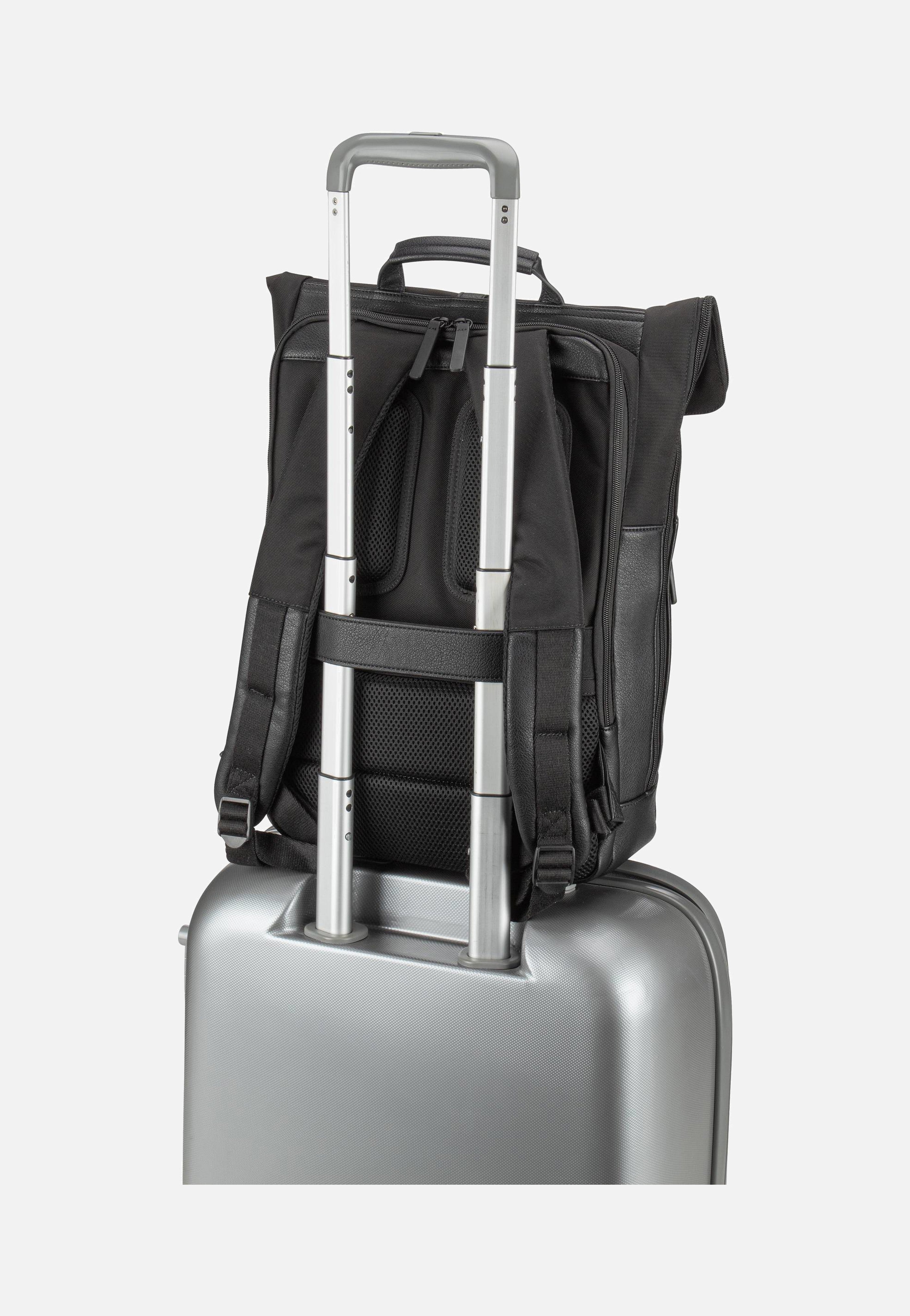 Jost Riga Courier Black Rolltop Rucksack