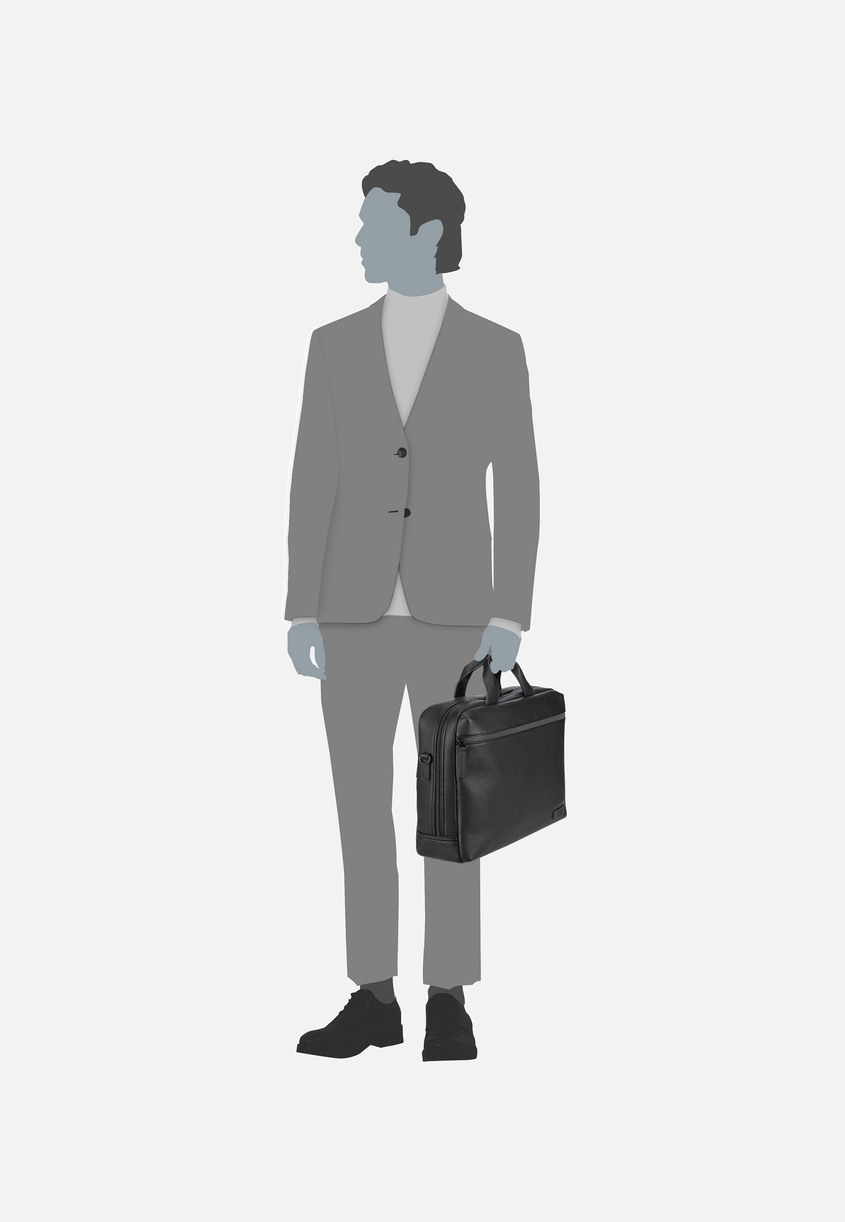 Jost Riga Business Bag 1 Comp Black Aktentasche
