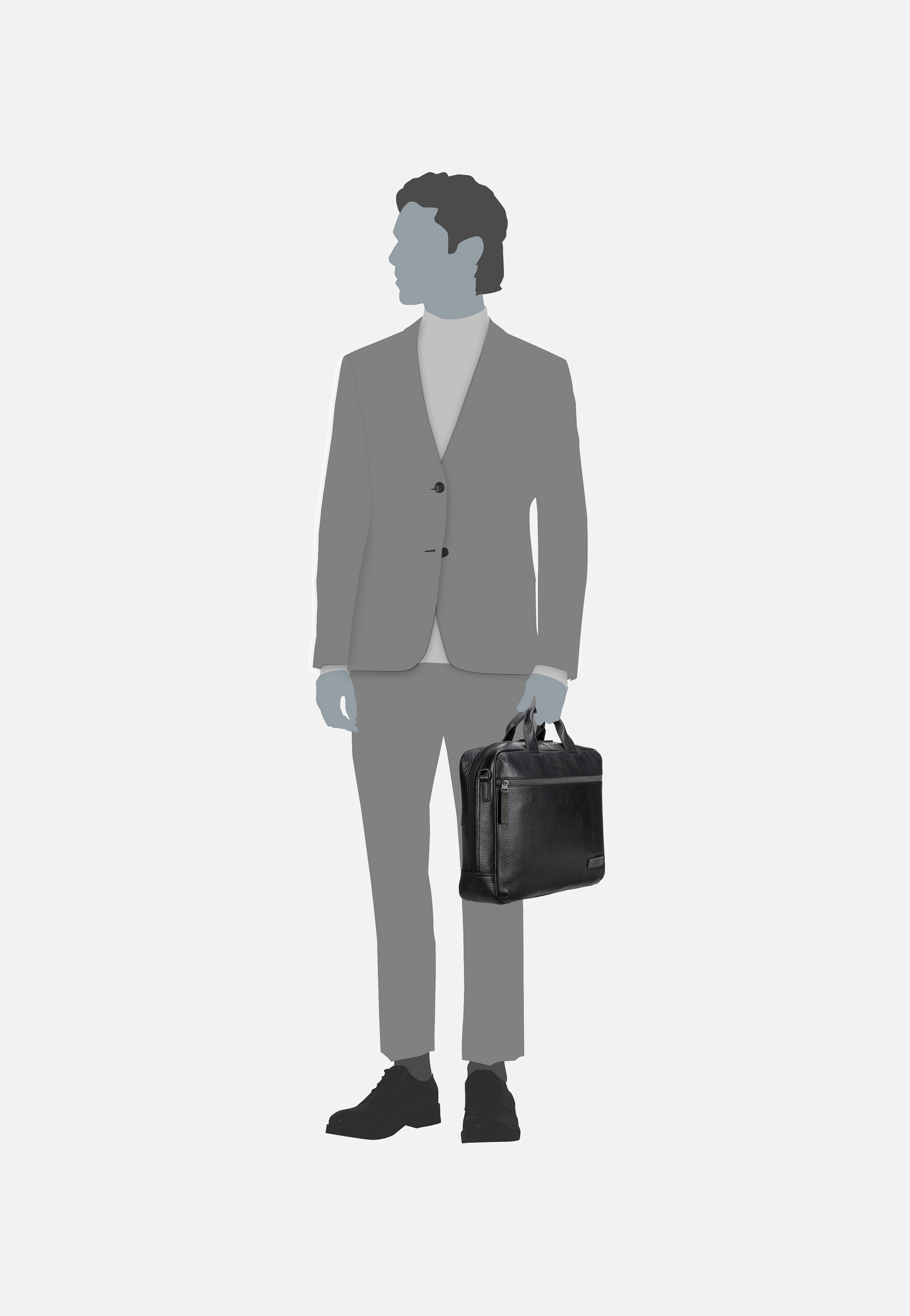 Jost Stockholm Business Bag M 1 Comp Black Aktentasche