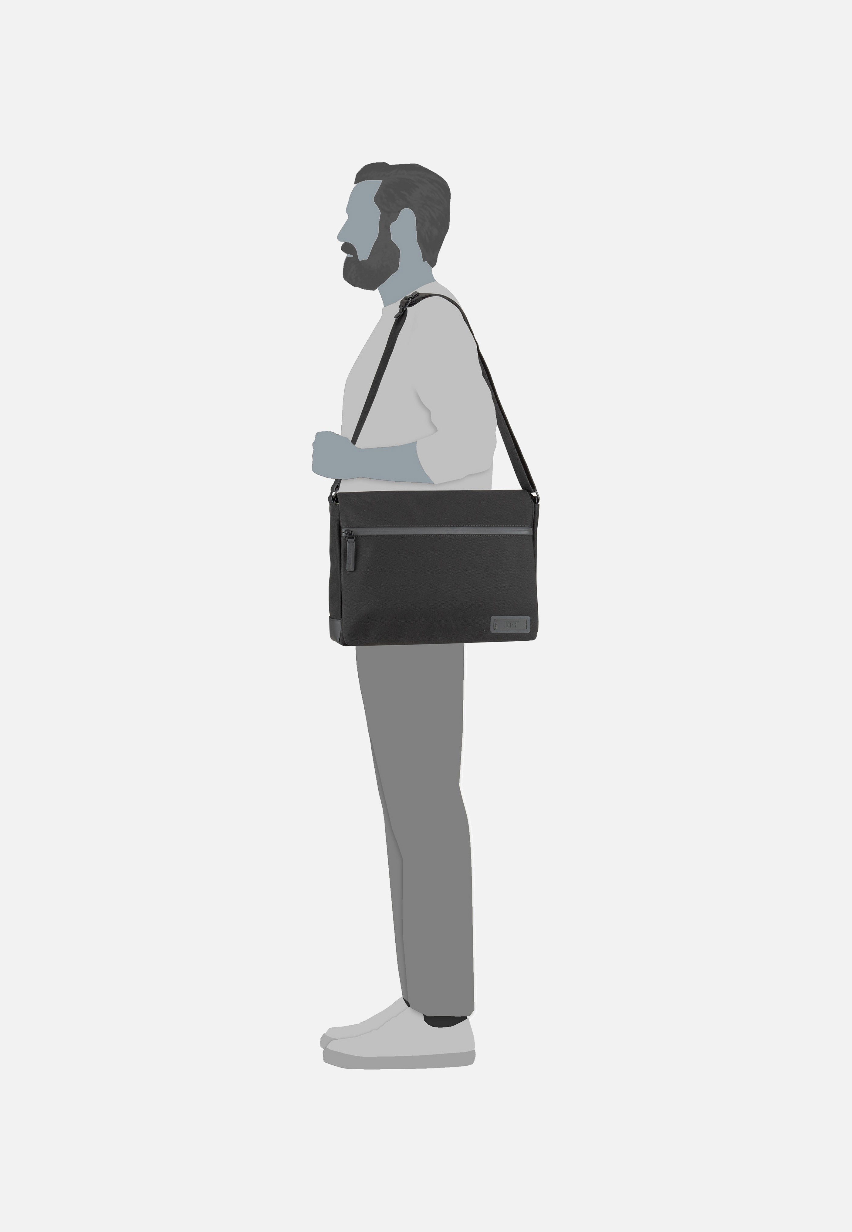 Jost Tallinn Flap L Black Messenger Bag