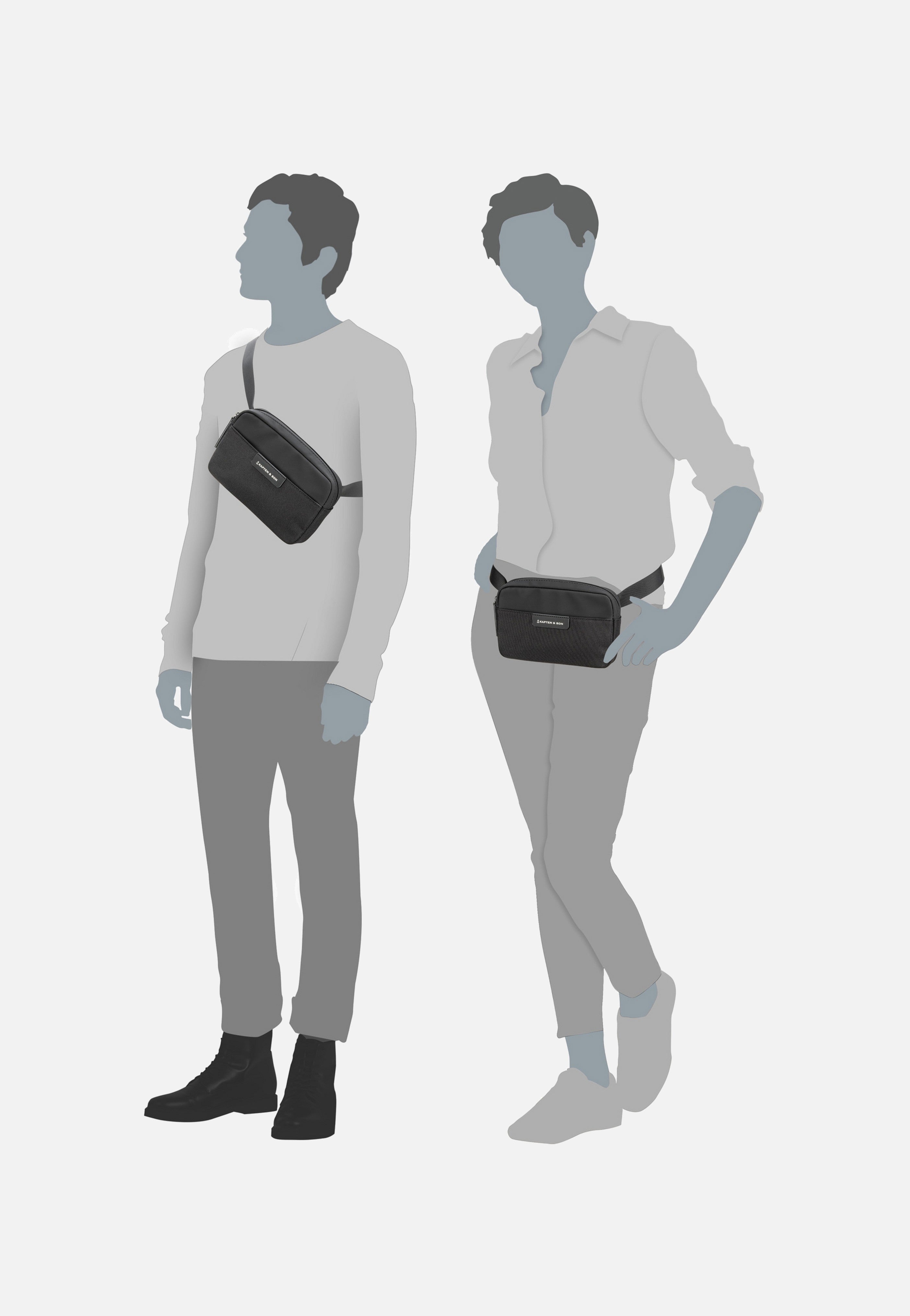 Kapten & Son Bergen CB All Black Bauchtasche