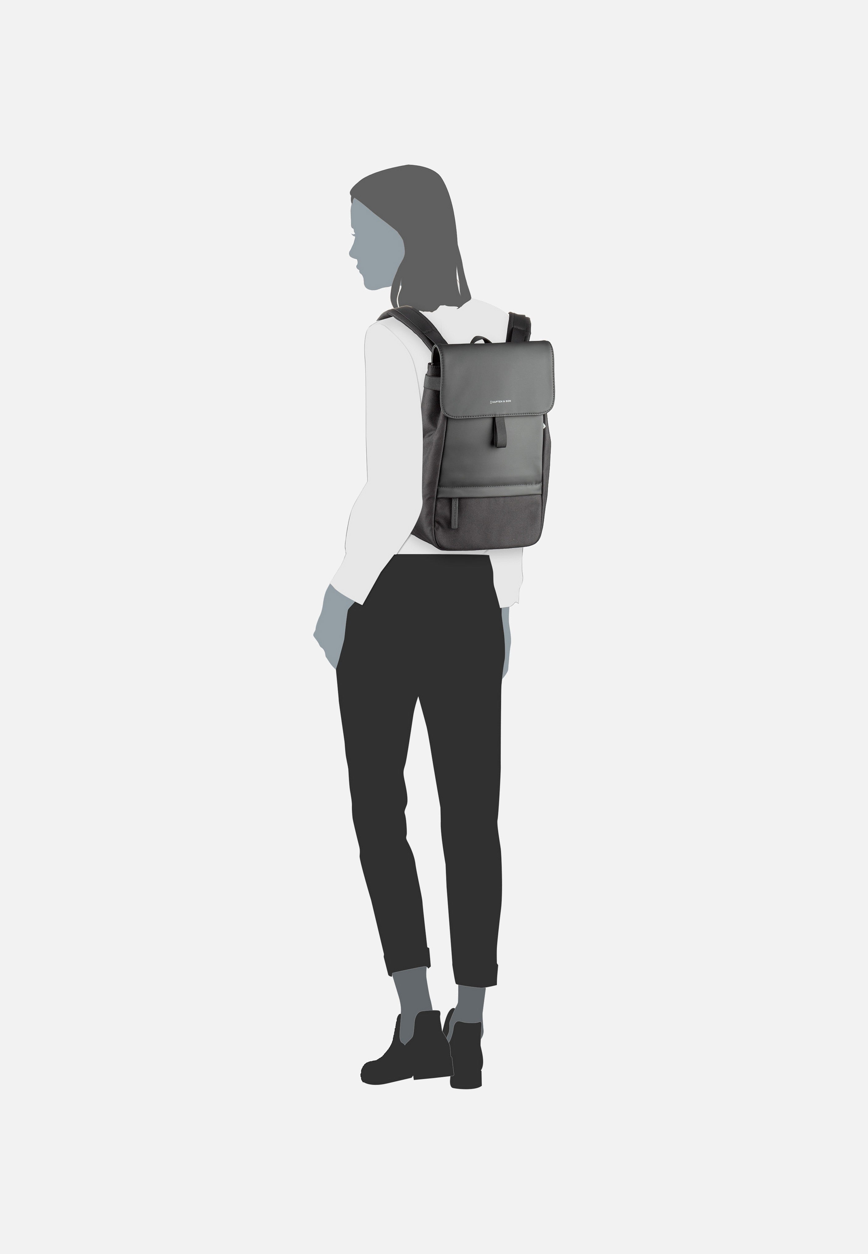 Kapten & Son Fyn Small All Black Rucksack