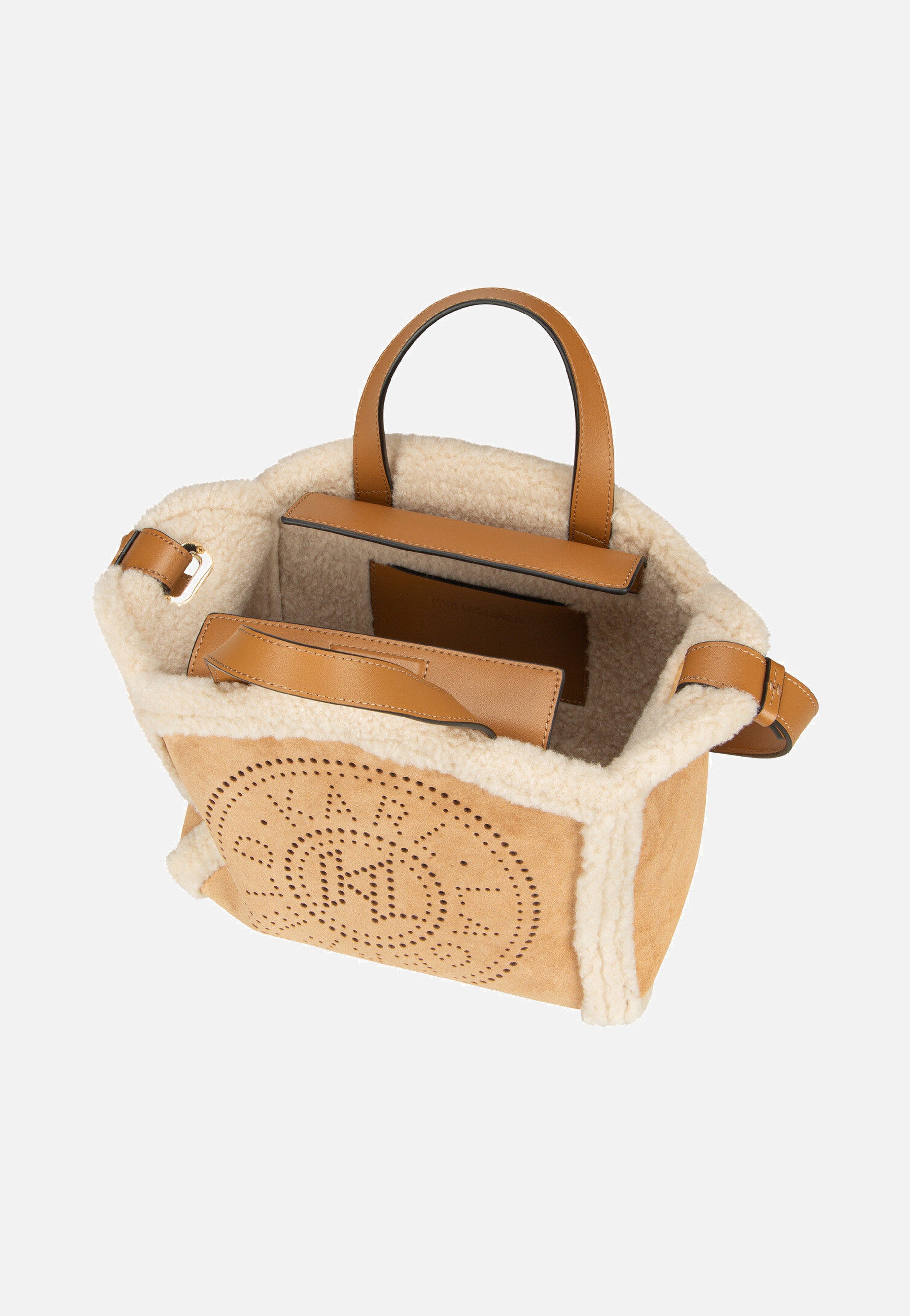 Karl Lagerfeld K/ circle SM Tote Shearling Caramel Umhängetasche