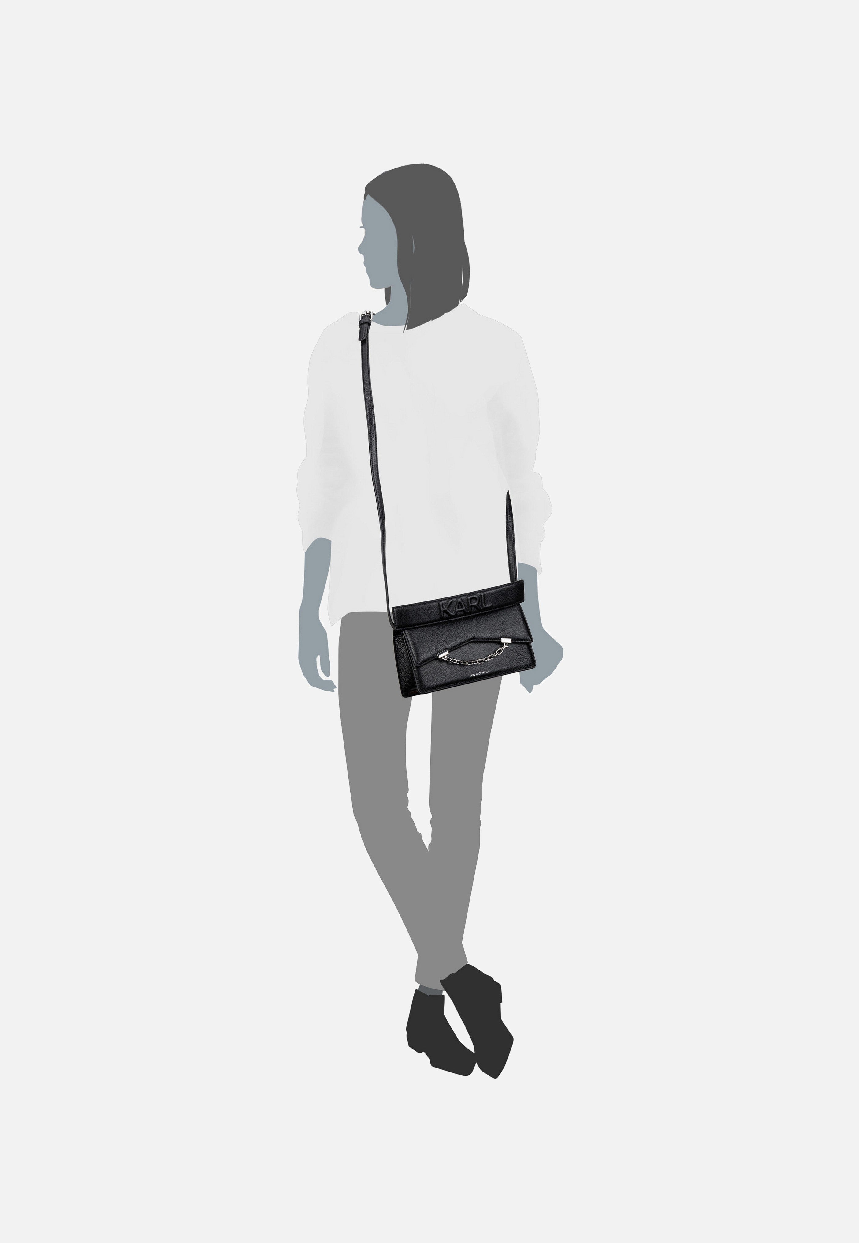 Karl Lagerfeld K/Seven Grainy 30446 Black Umhängetasche