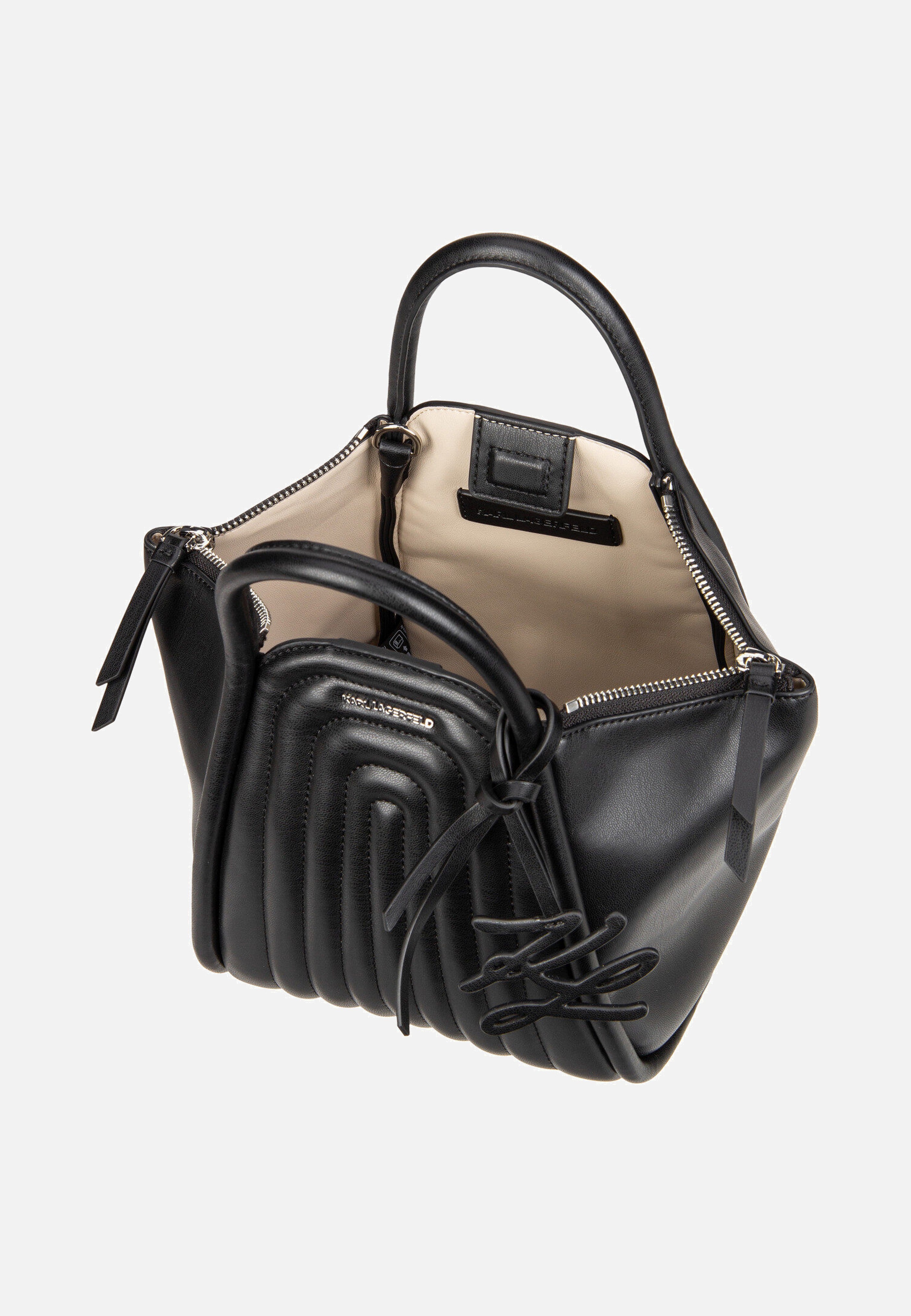 Karl Lagerfeld K/Wellen Tote 30260 Black Handle Bag