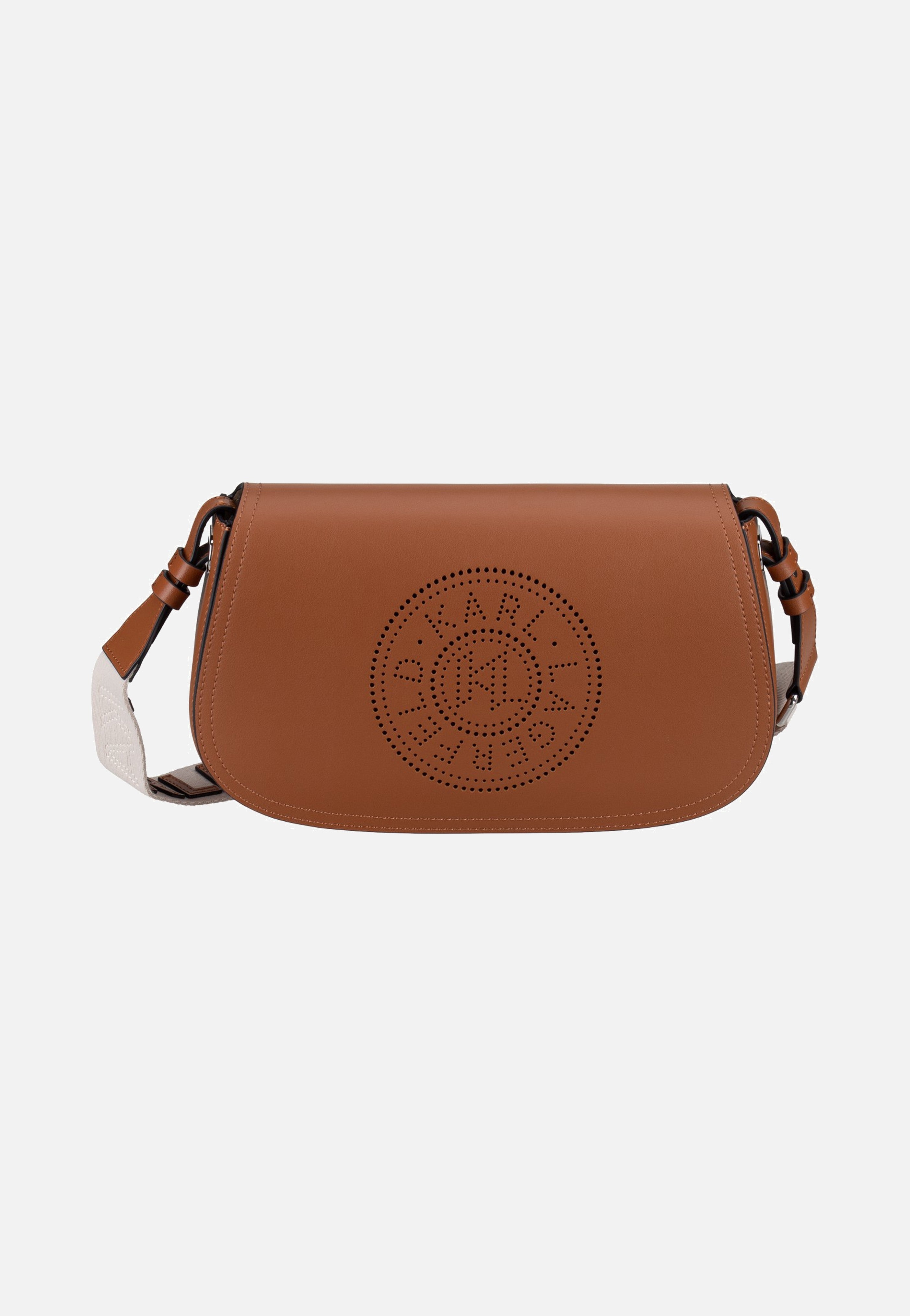 Karl Lagerfeld K/Circle Saddle CB Perforated Dark Tan Saddle Bag