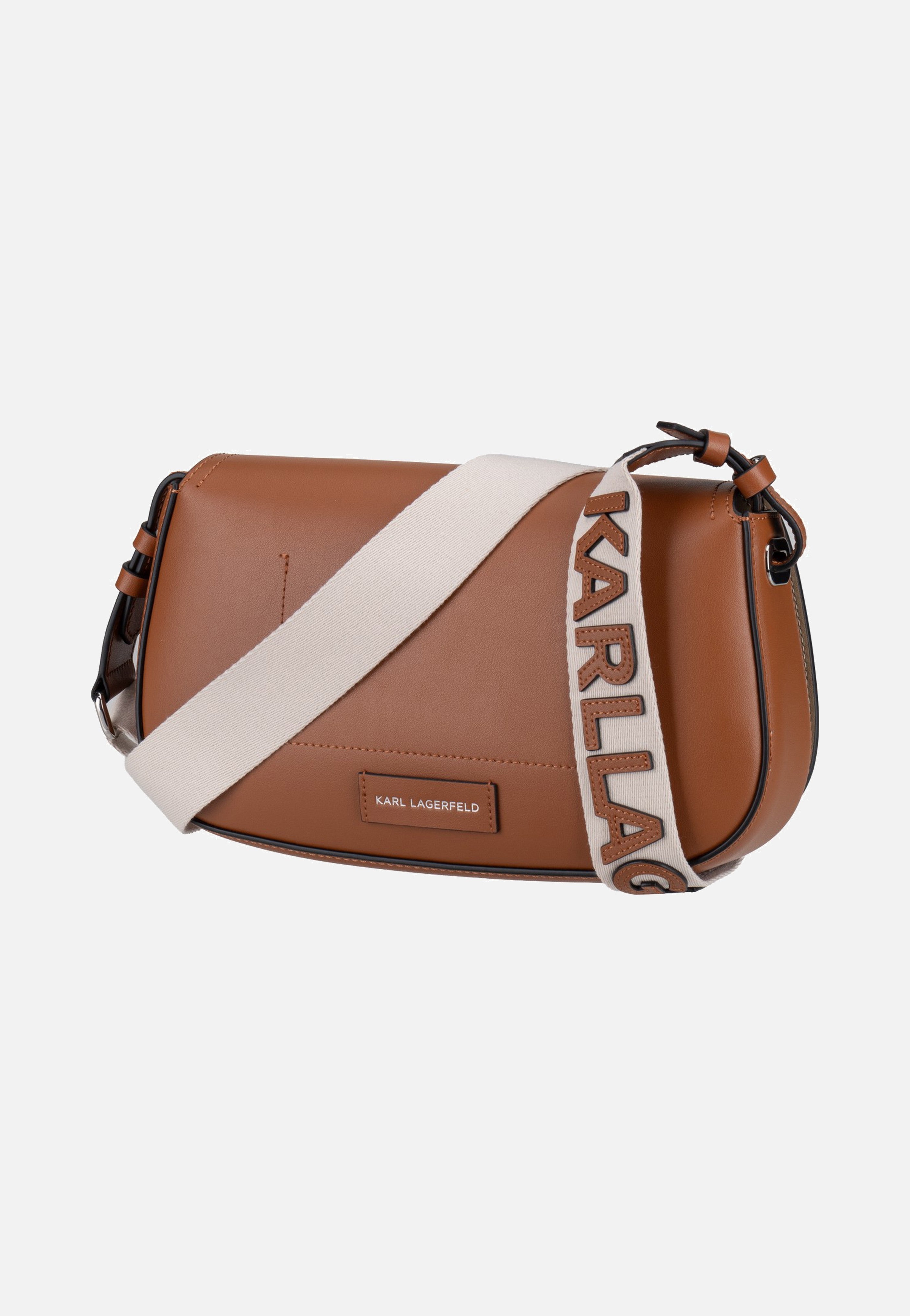 Karl Lagerfeld K/Circle Saddle CB Perforated Dark Tan Saddle Bag