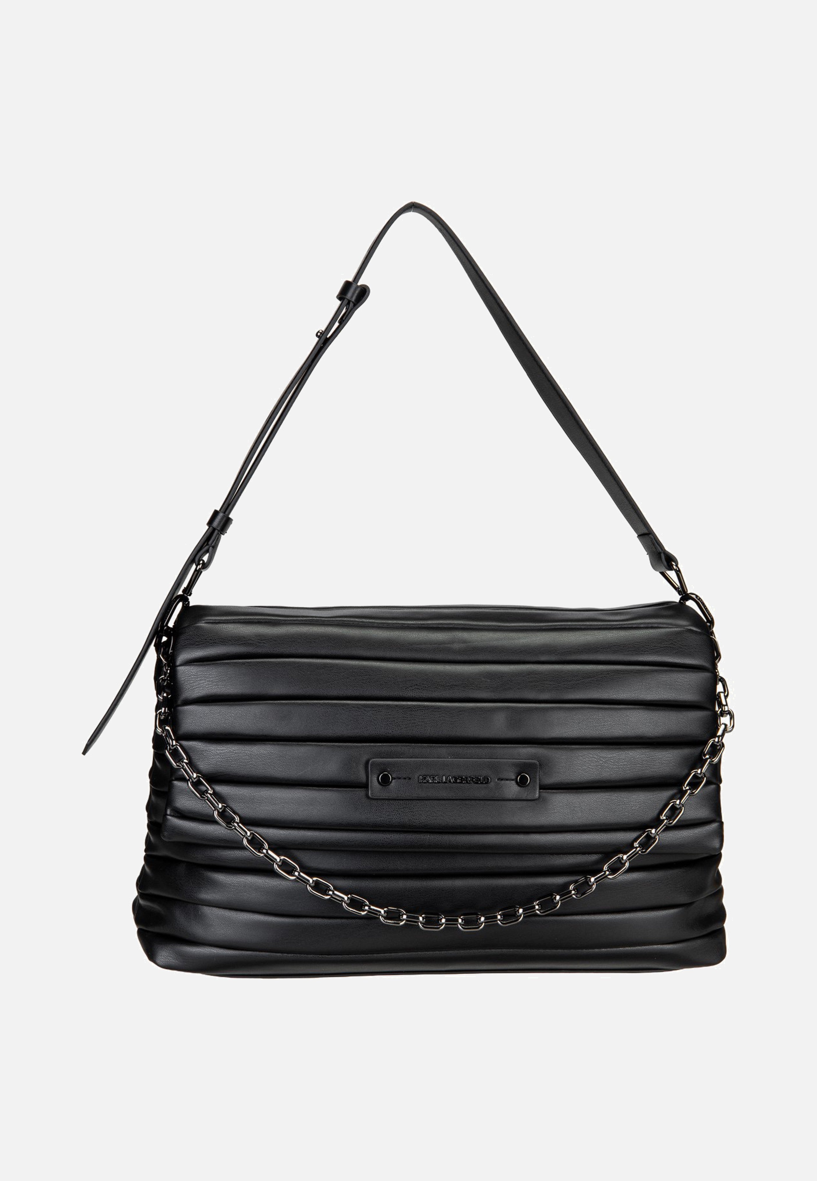 Karl Lagerfeld K/Essential Plie Medium Flap Shb Black-Gunmetal  Abendtasche
