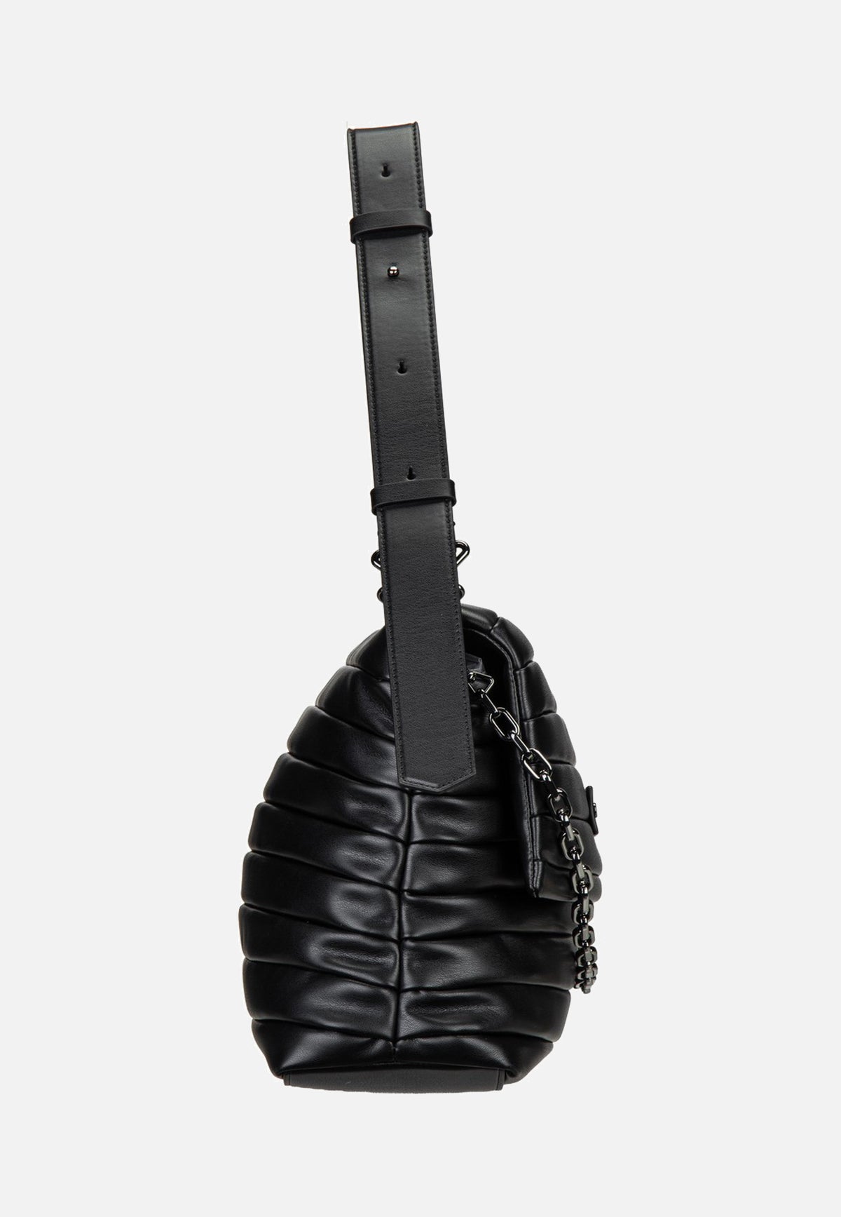 Karl Lagerfeld K/Essential Plie Medium Flap Shb Black-Gunmetal  Abendtasche