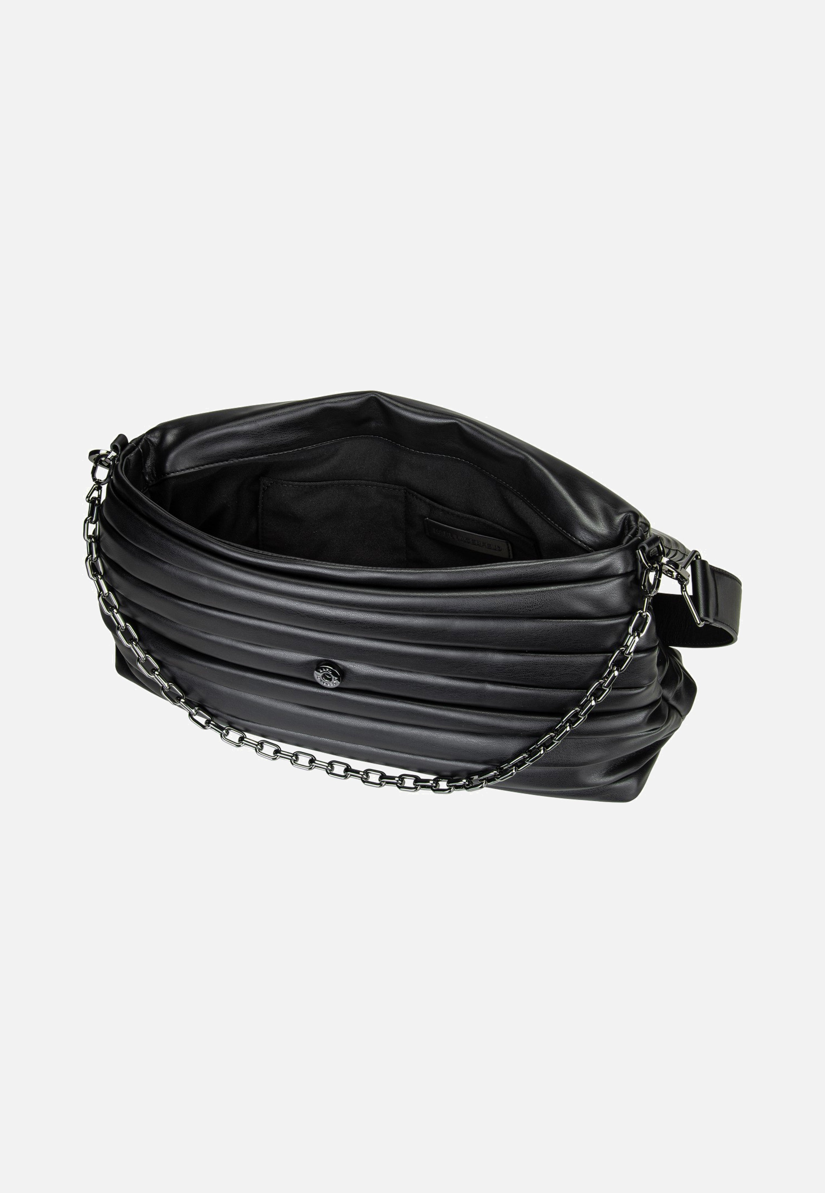 Karl Lagerfeld K/Essential Plie Medium Flap Shb Black-Gunmetal  Abendtasche