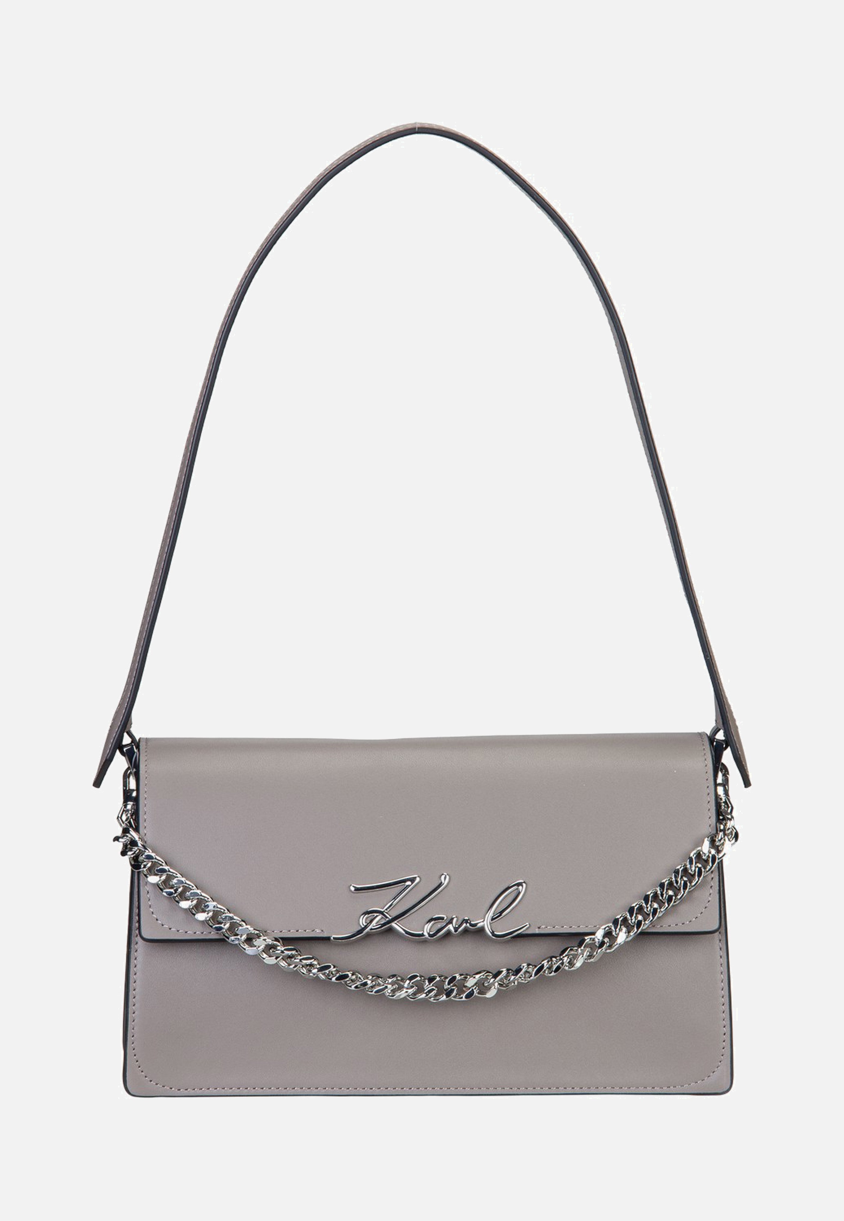Karl Lagerfeld K/Signature Medium Flap Shb Ash Grey  Abendtasche