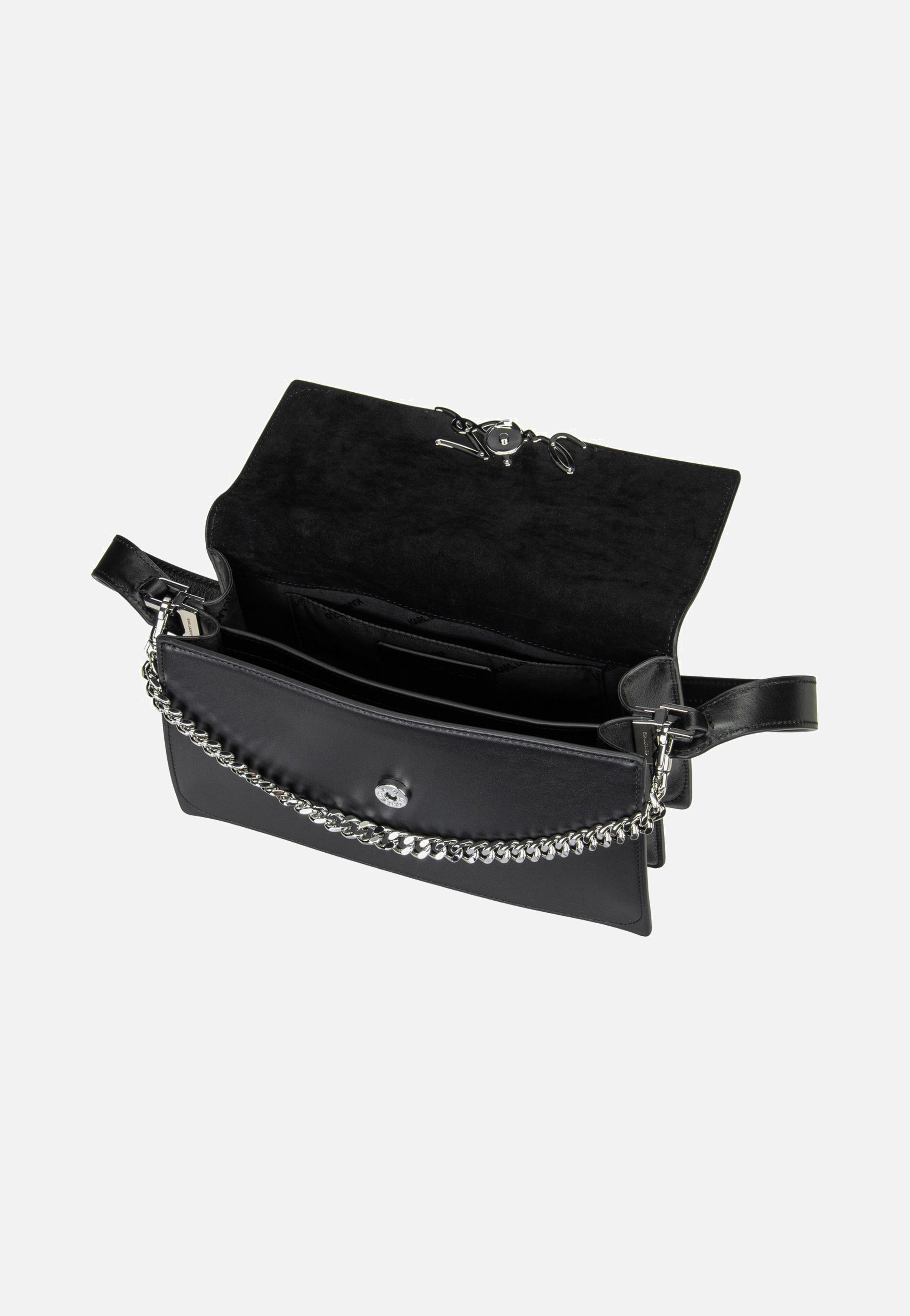 Karl Lagerfeld K/Signature Medium Flap Shb Black-Nickel  Abendtasche