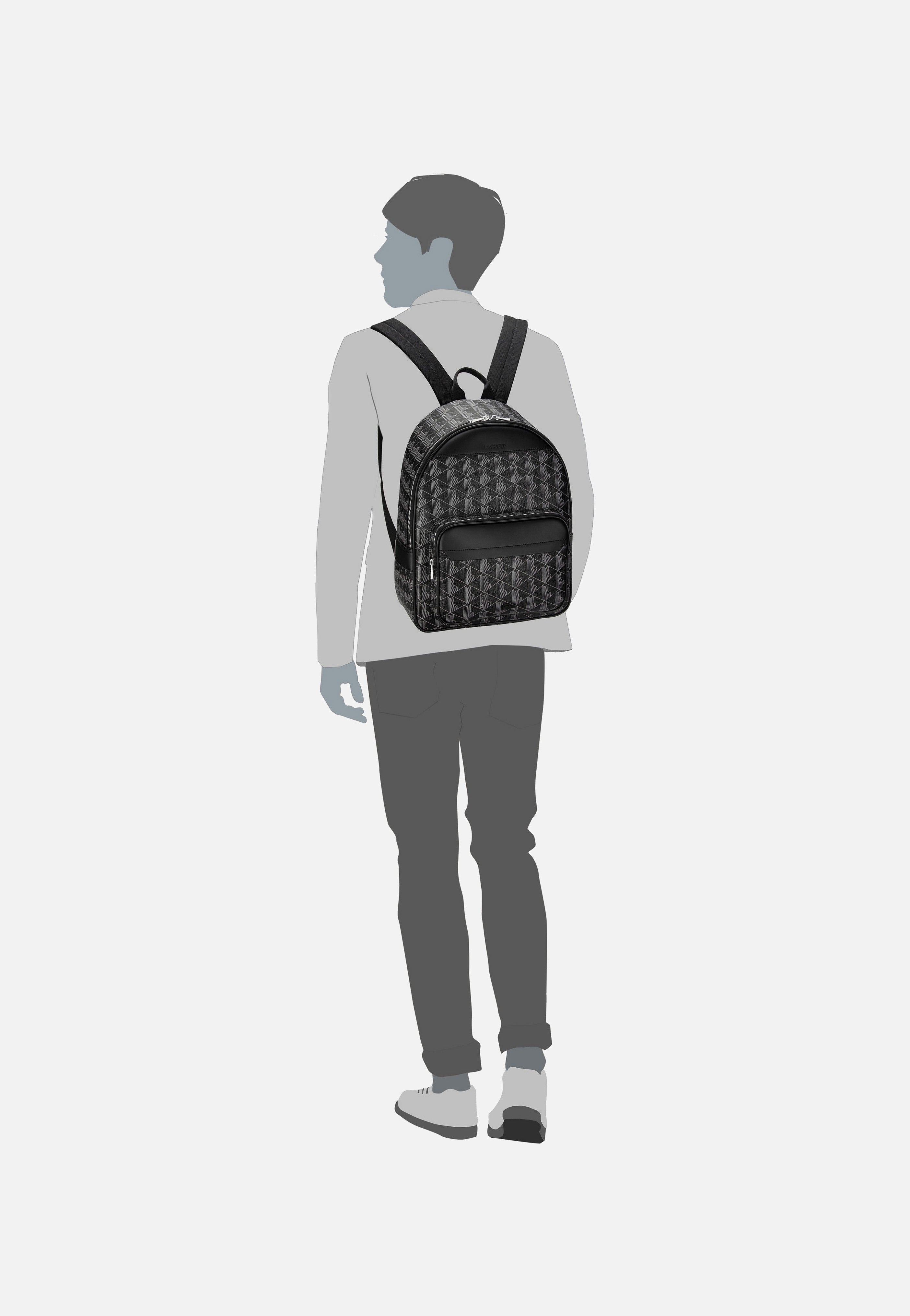 Lacoste The Blend 3649 Monogram Noir Gris Rucksack