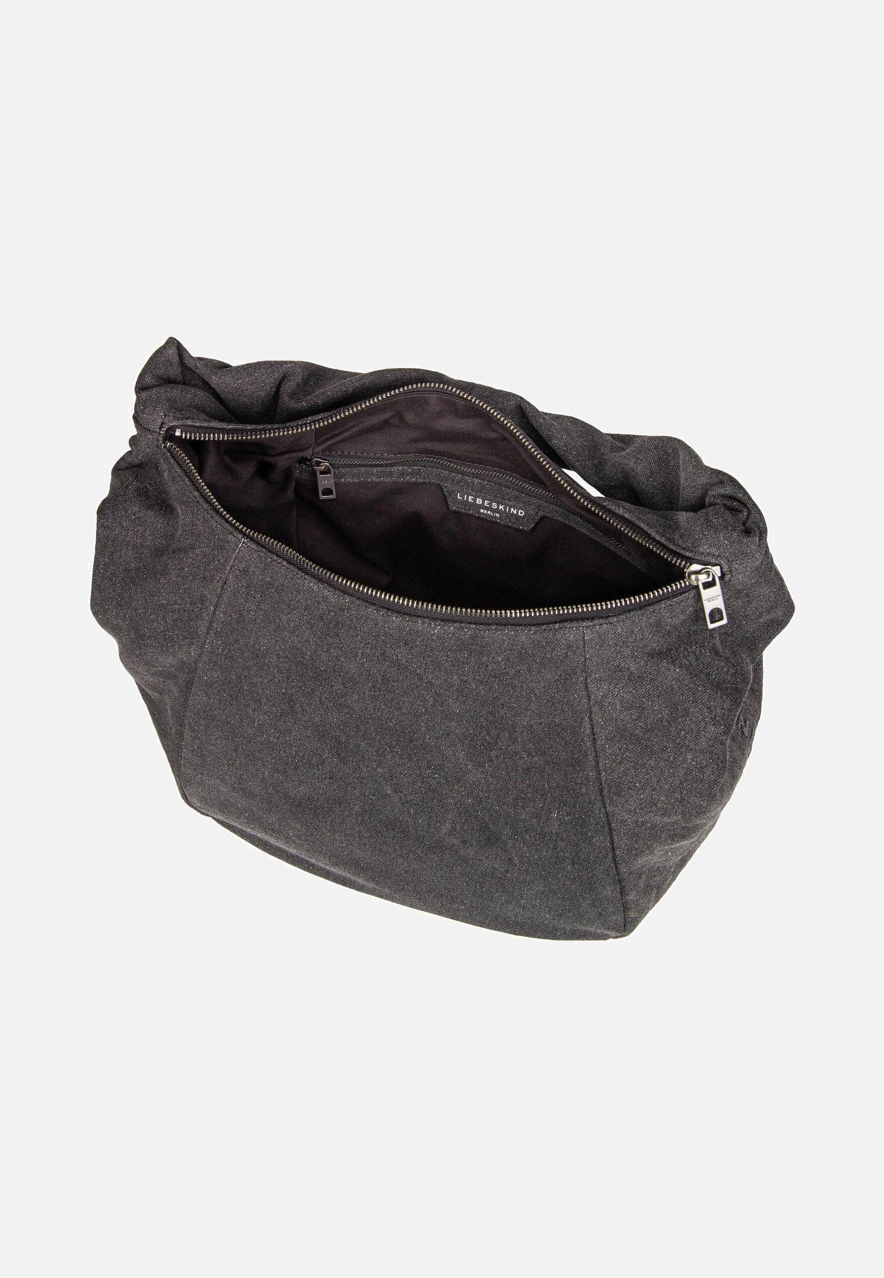 Liebeskind Berlin Ferrah M Denim Black Hobo Bag