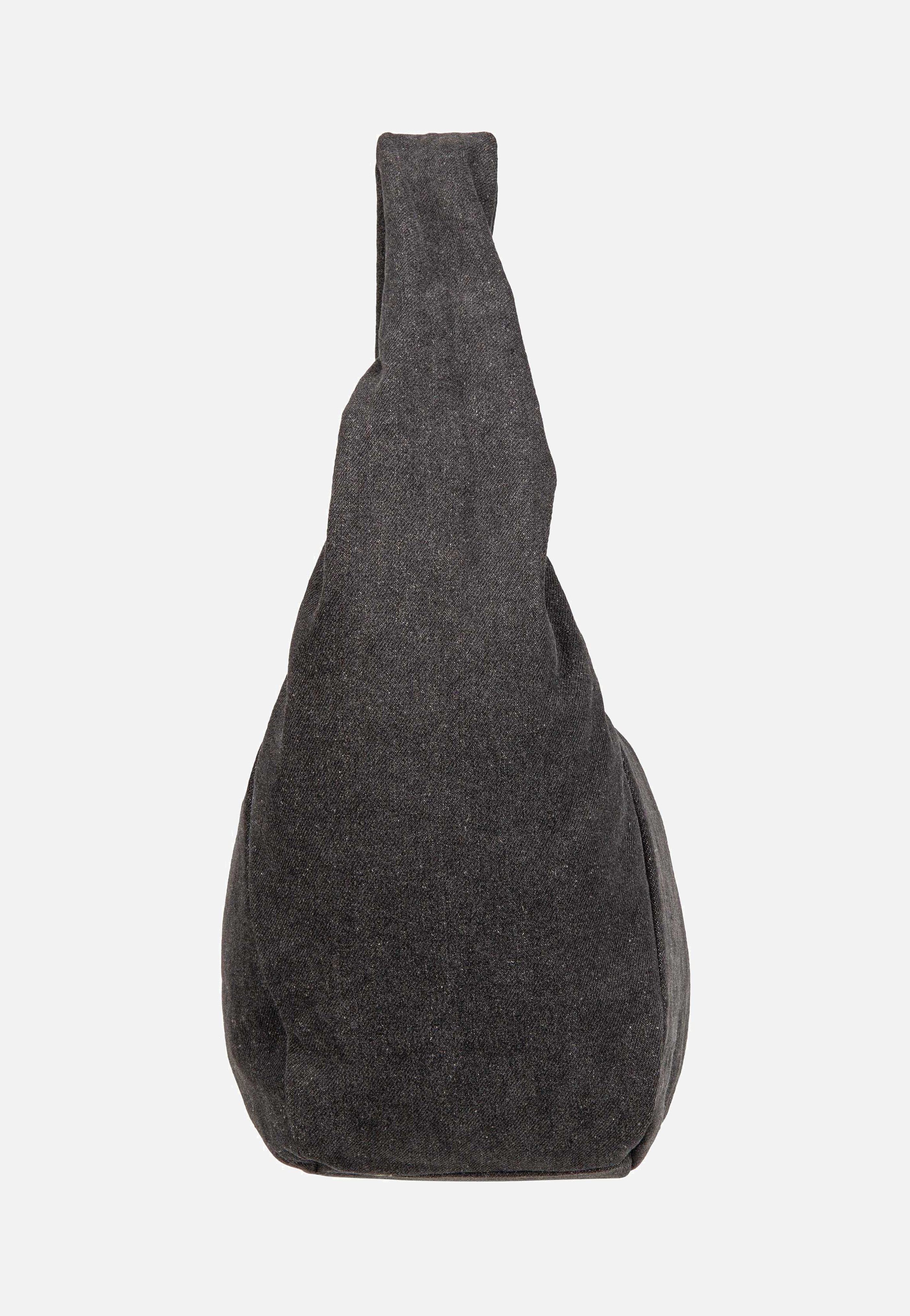 Liebeskind Berlin Ferrah M Denim Black Hobo Bag