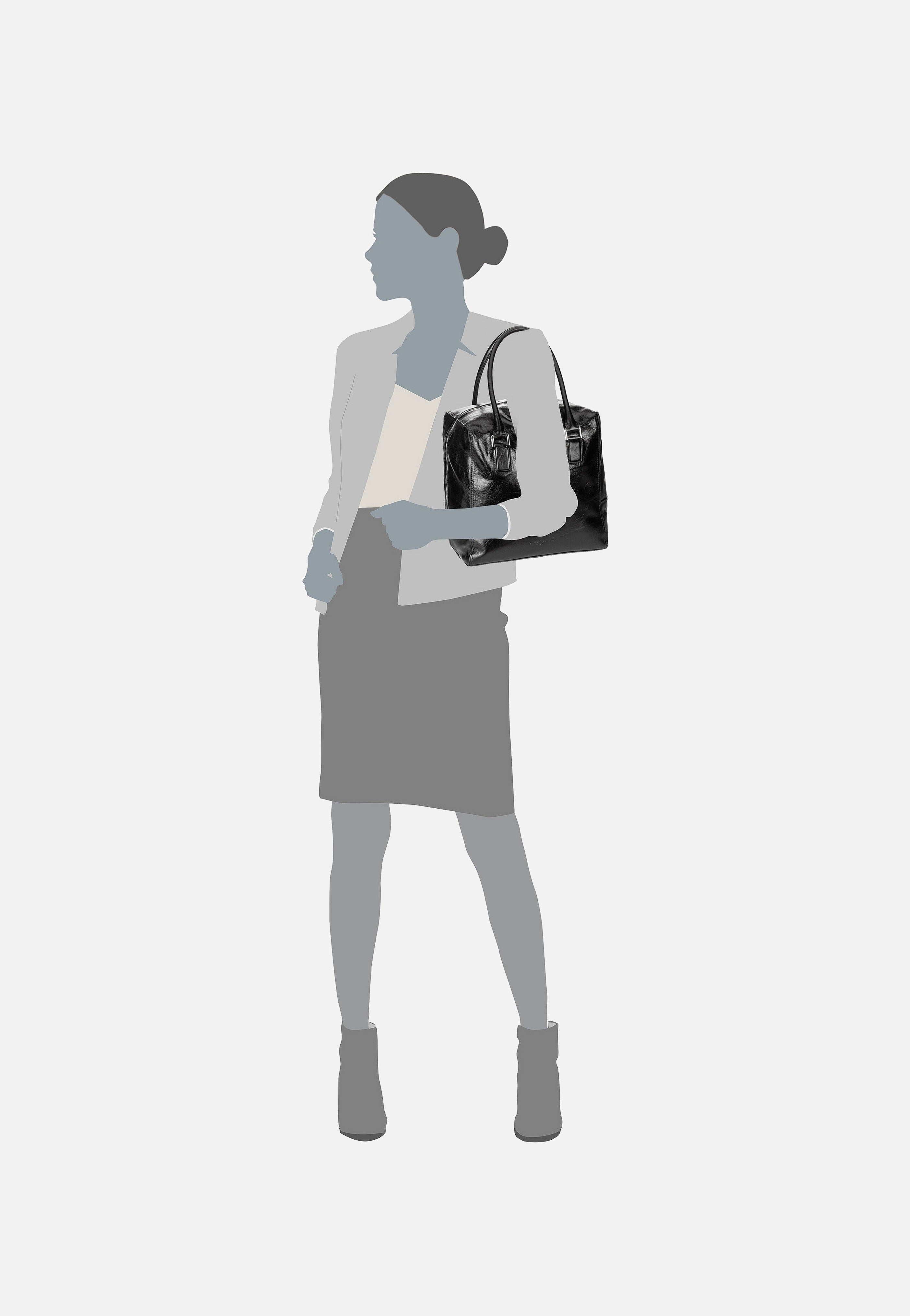 Liebeskind Berlin Kayla Archive Lack M 2165293 Black Handle Bag