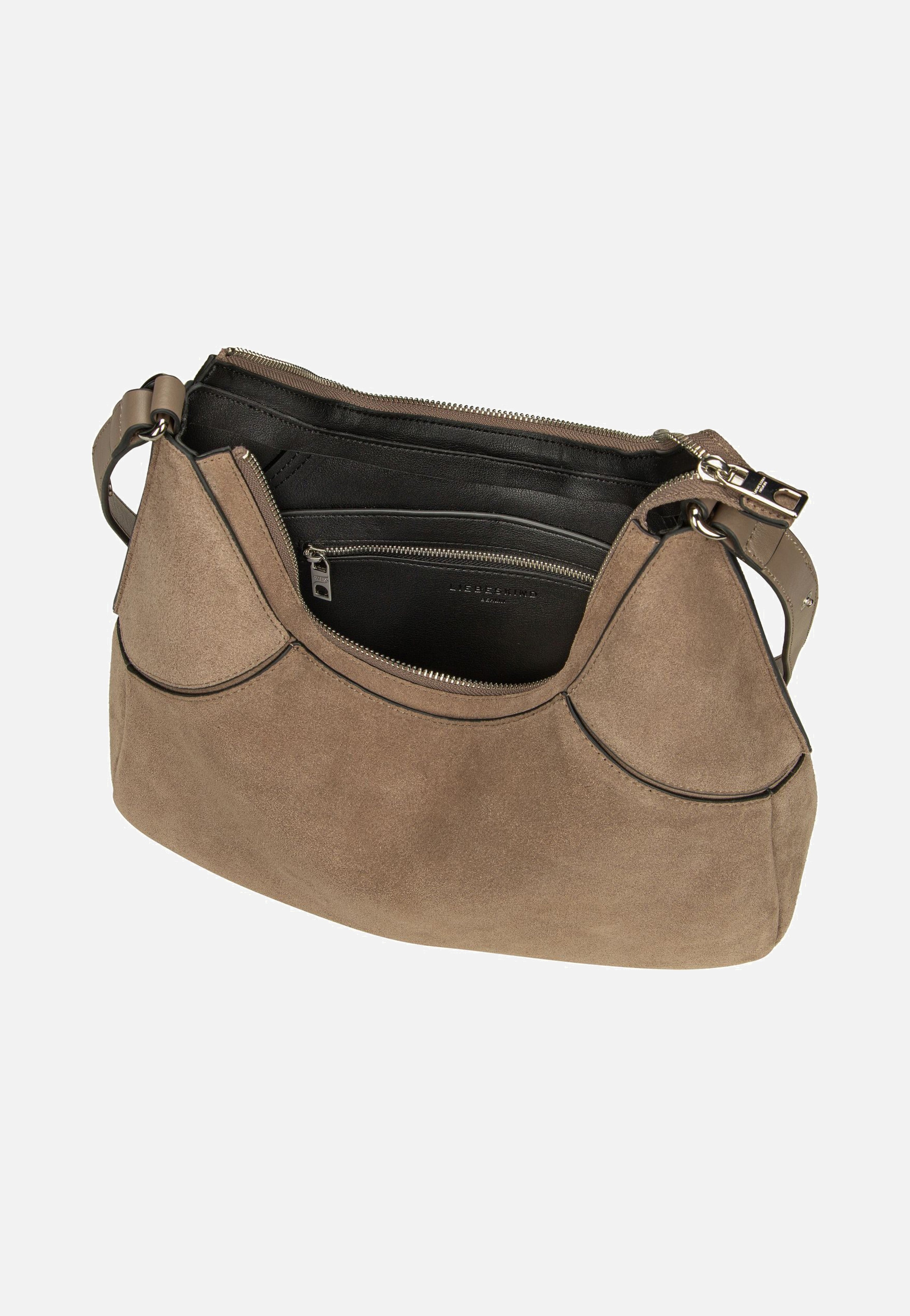 Liebeskind Berlin Lilly S Suede Neutral Gray Hobo Bag