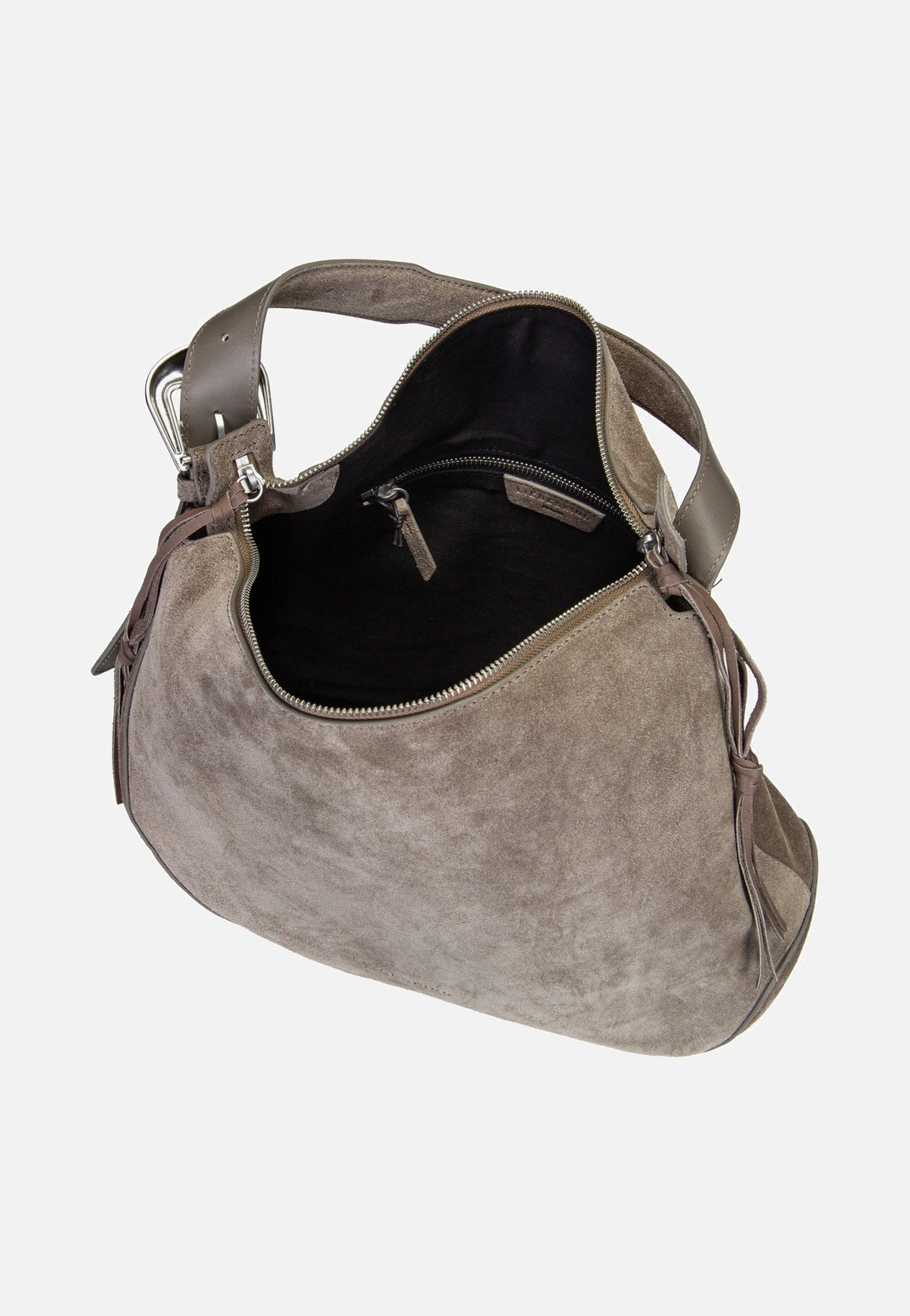 Liebeskind Berlin Ines Hobo L Suede Neutral Grey Hobo Bag