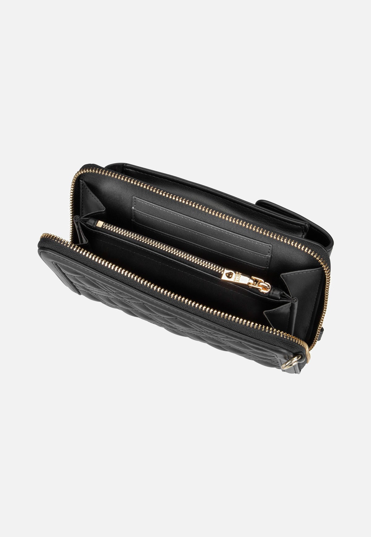 Love Moschino SLG Quilted 5682 Black Galvanica Oro Handytasche