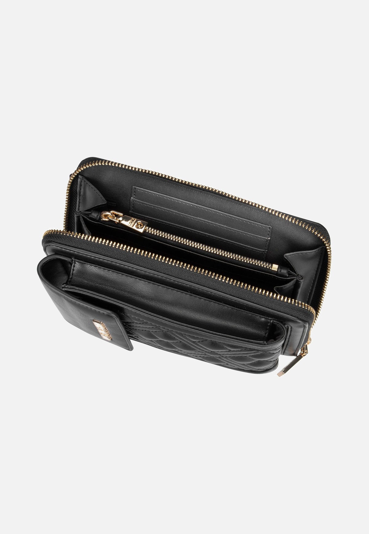 Love Moschino SLG Quilted 5682 Black Galvanica Oro Handytasche