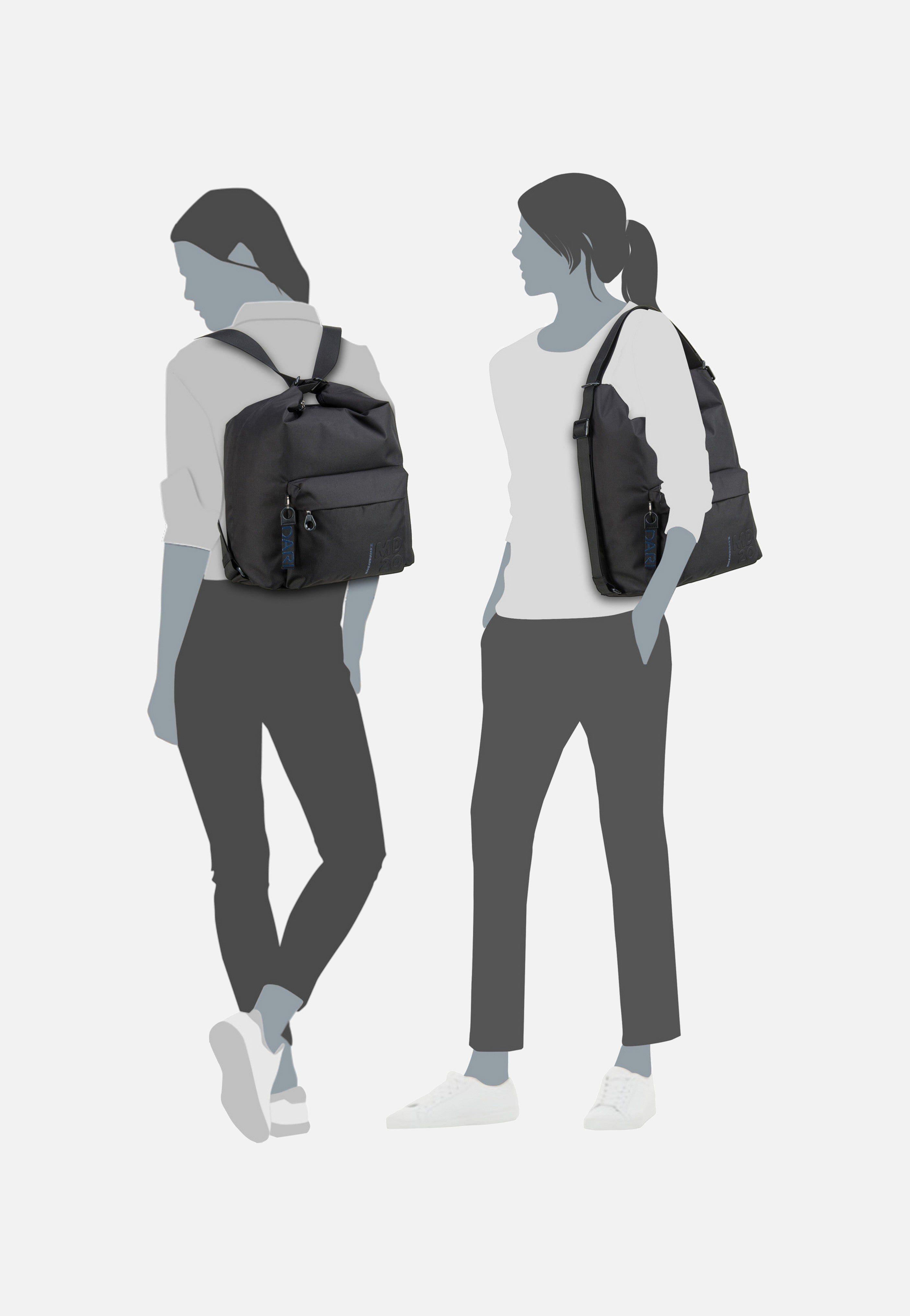 Mandarina Duck MD20 Hobo QMT09 Black Rucksack