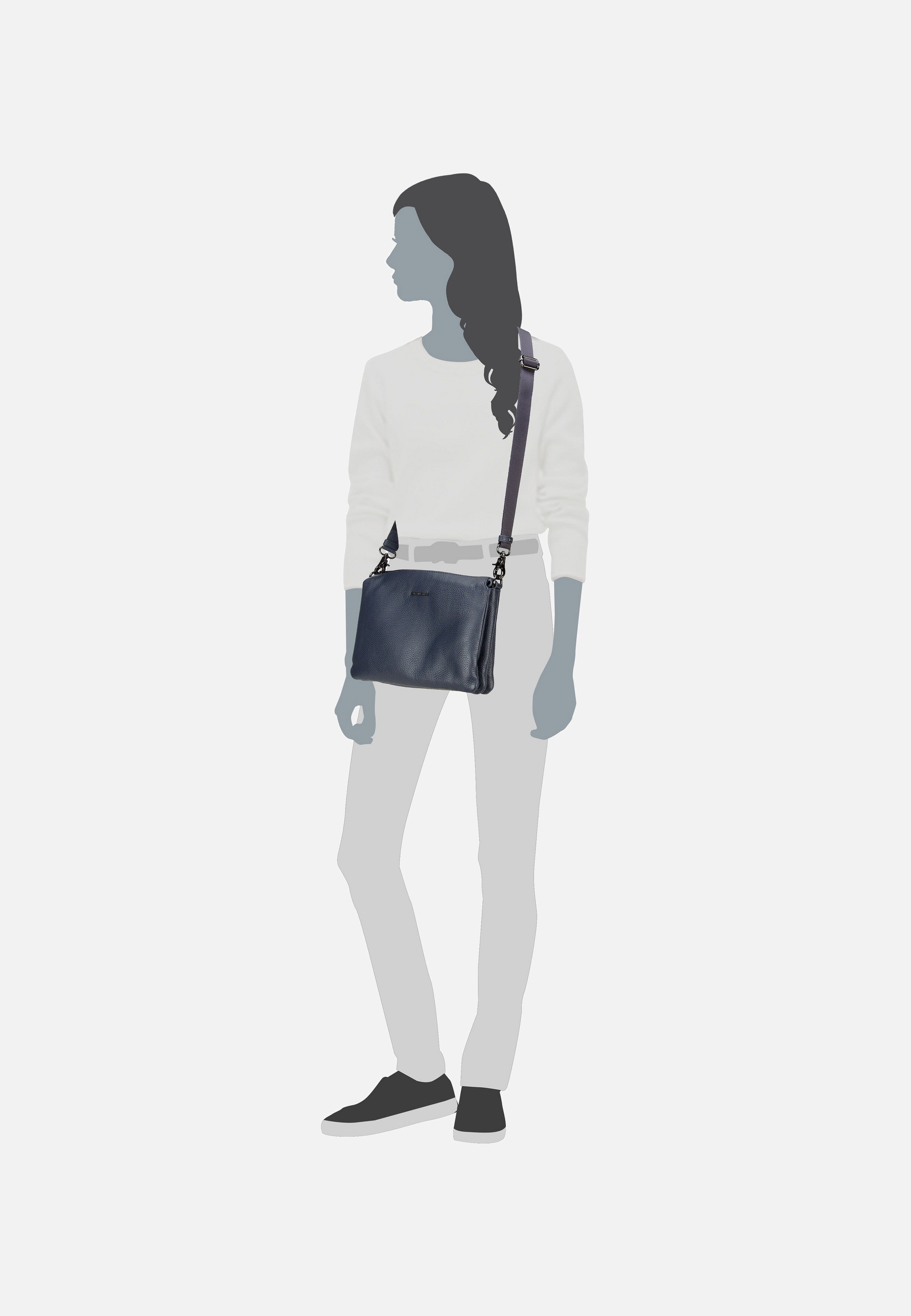 Mandarina Duck Mellow Leather FZT12 Dress Blue Umhängetasche