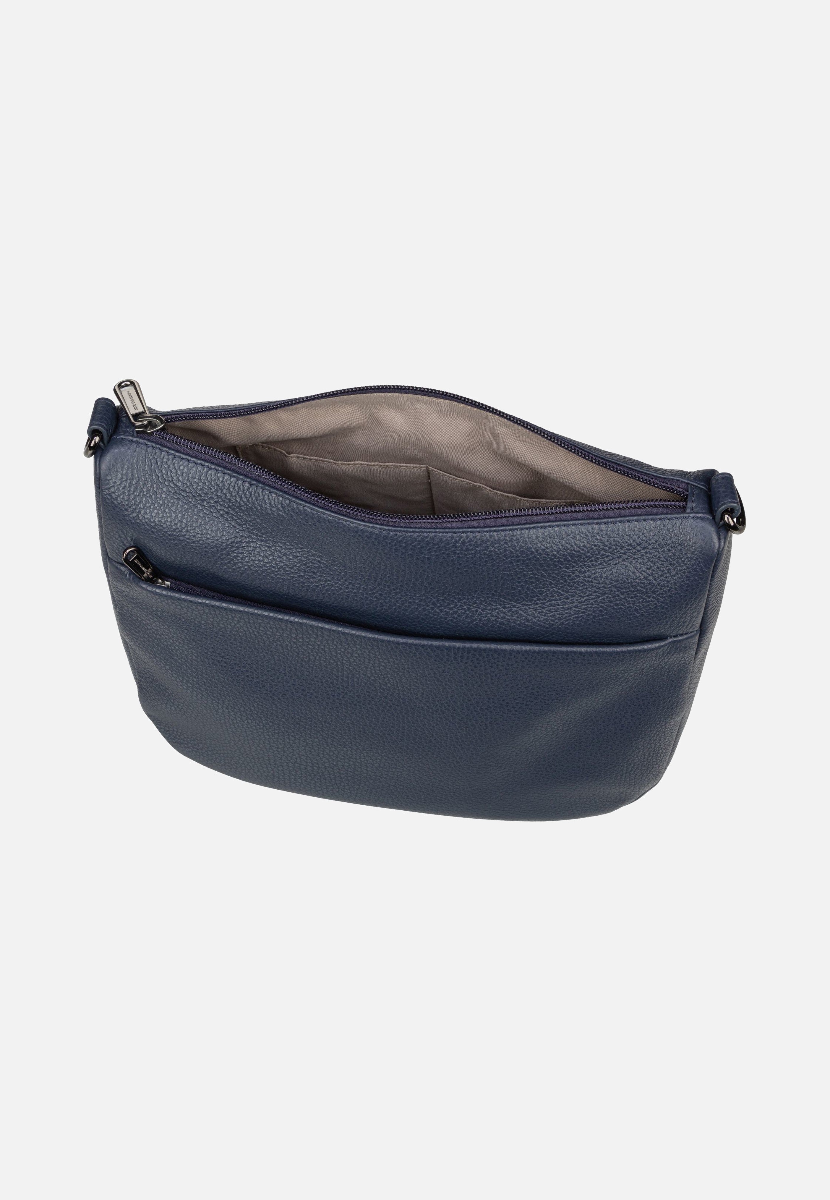 Mandarina Duck Mellow Leather Hobo FZT79 Dress Blue Beuteltasche