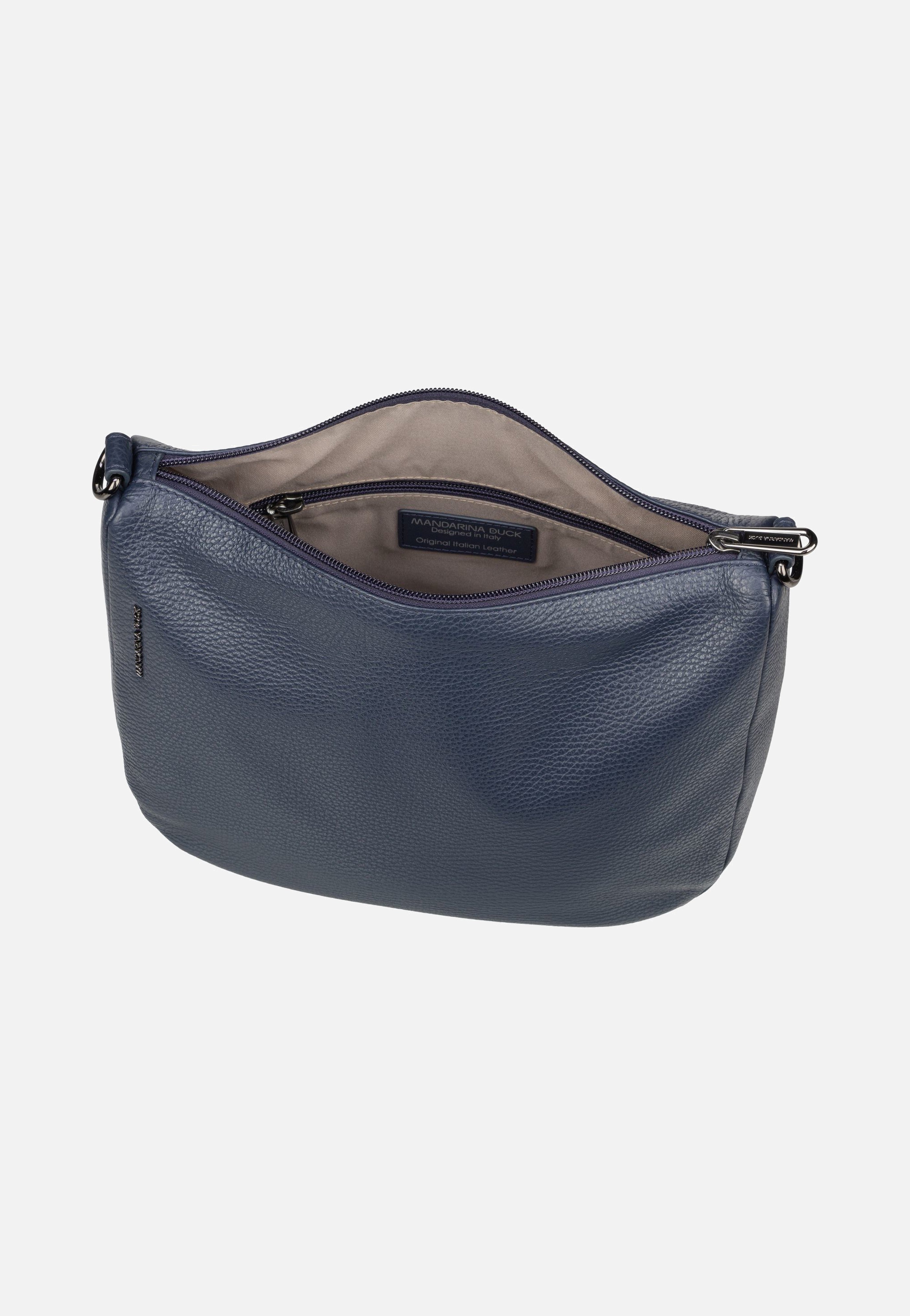 Mandarina Duck Mellow Leather Hobo FZT79 Dress Blue Beuteltasche