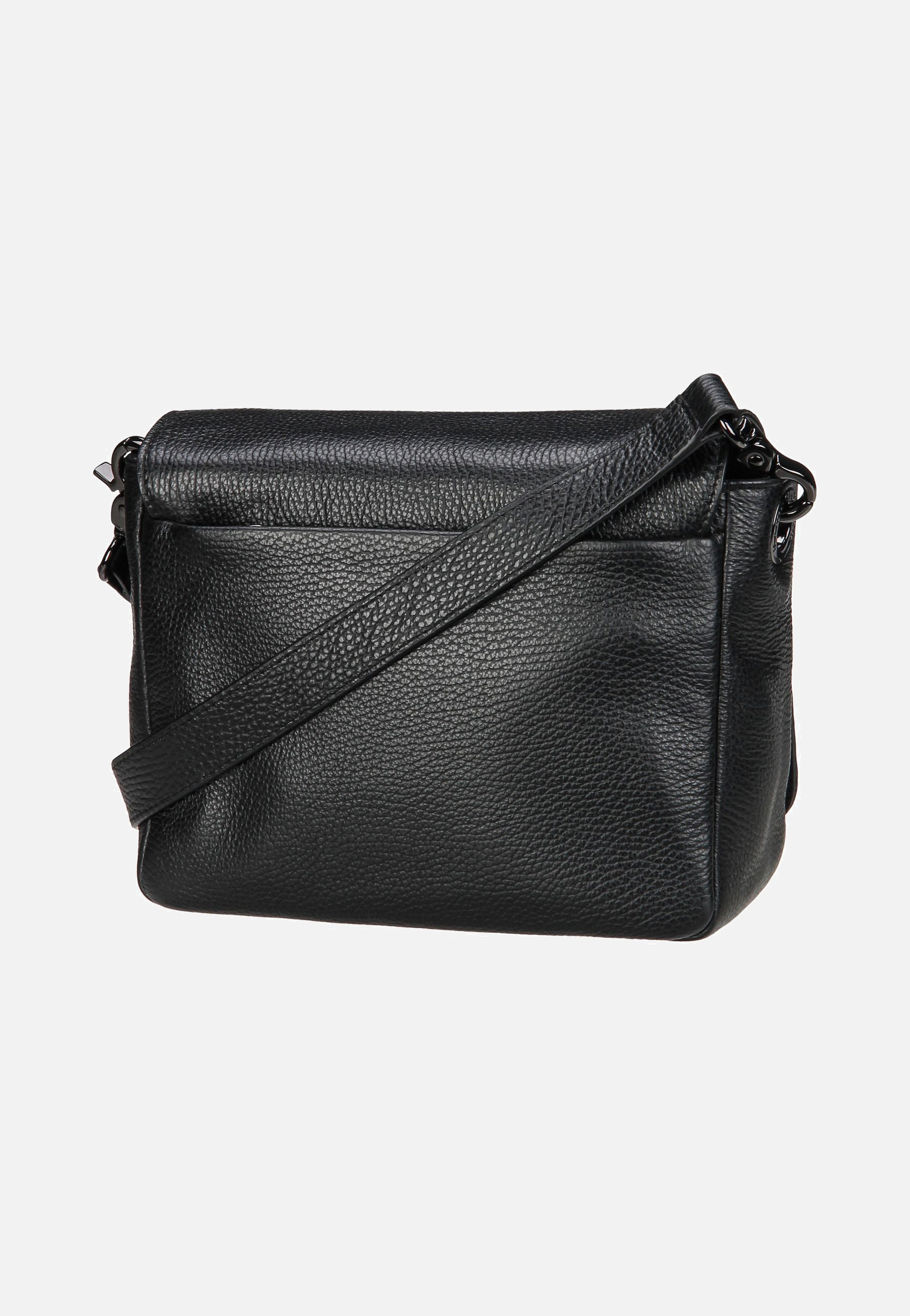 Mandarina Duck Mellow Leather Hunting Bag FZT69 Nero Umhängetasche
