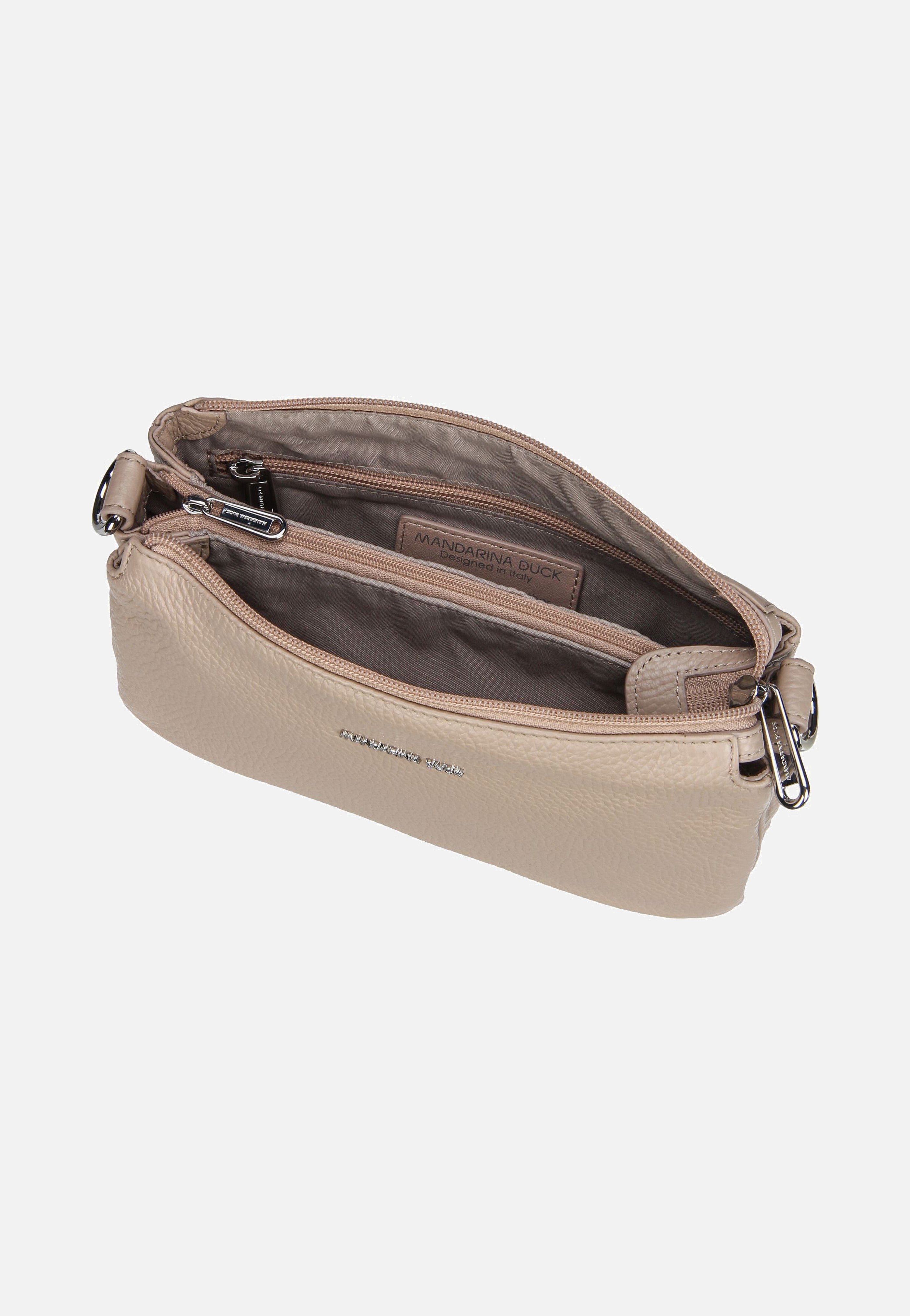 Mandarina Duck Mellow Leather Pochette FZT82 Warm Taupe Umhängetasche