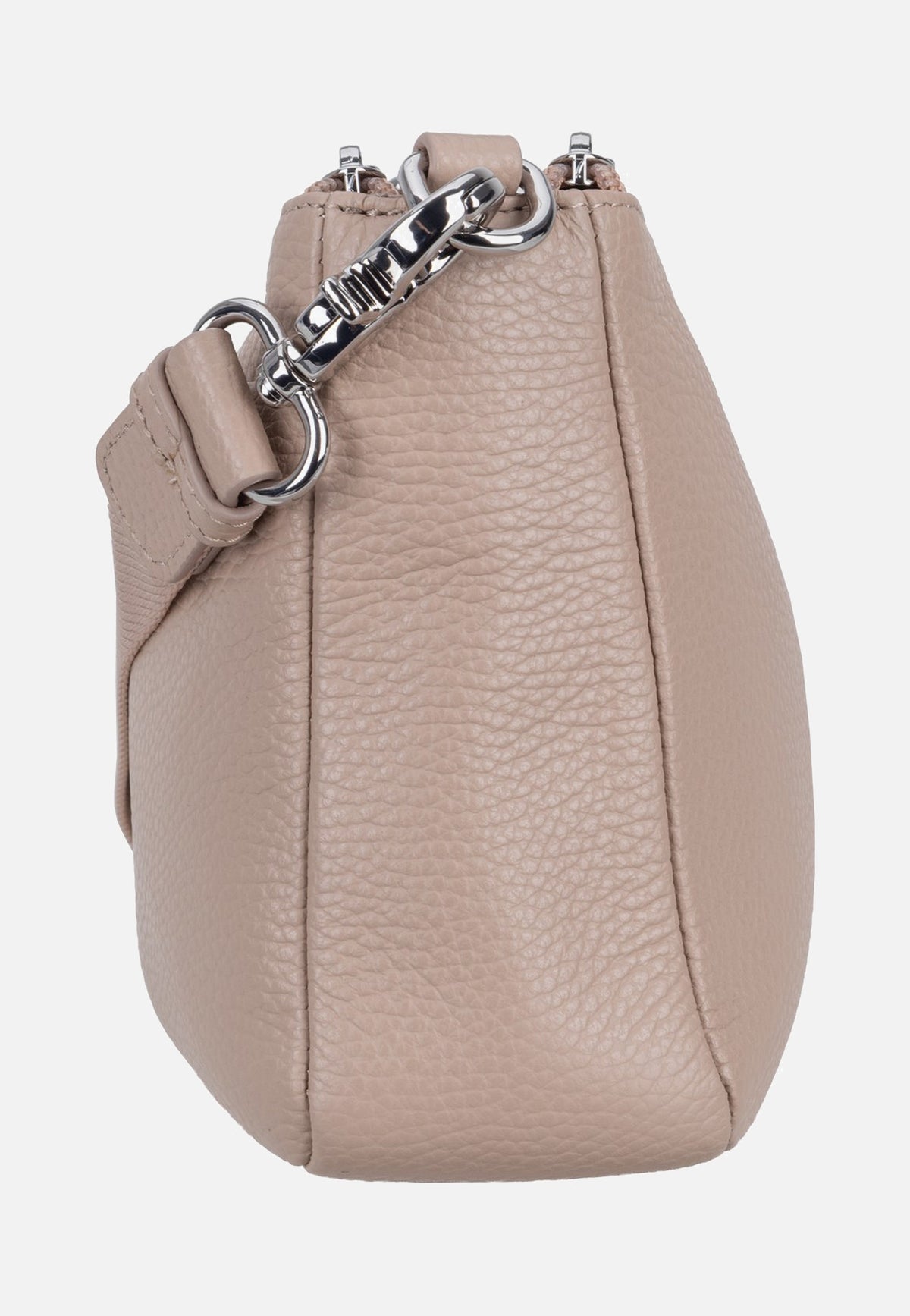 Mandarina Duck Mellow Leather Double Zipped FZTA8 Warm Taupe Crossbody Bag