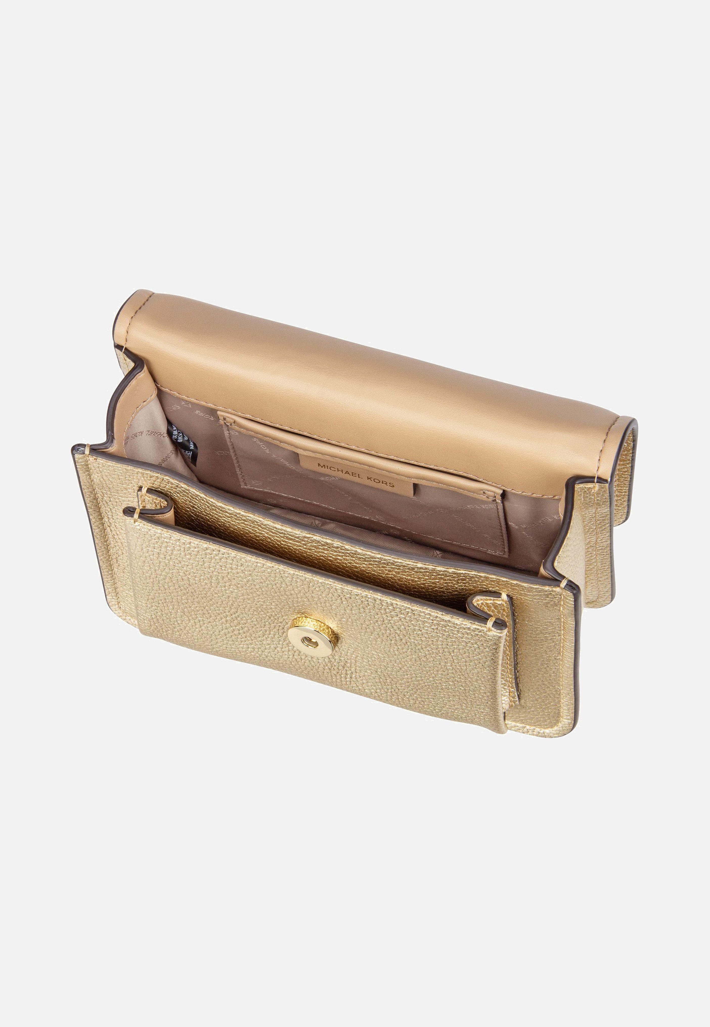 Michael Kors Claire SM Xbody Pebble Pale Gold Evening Bag