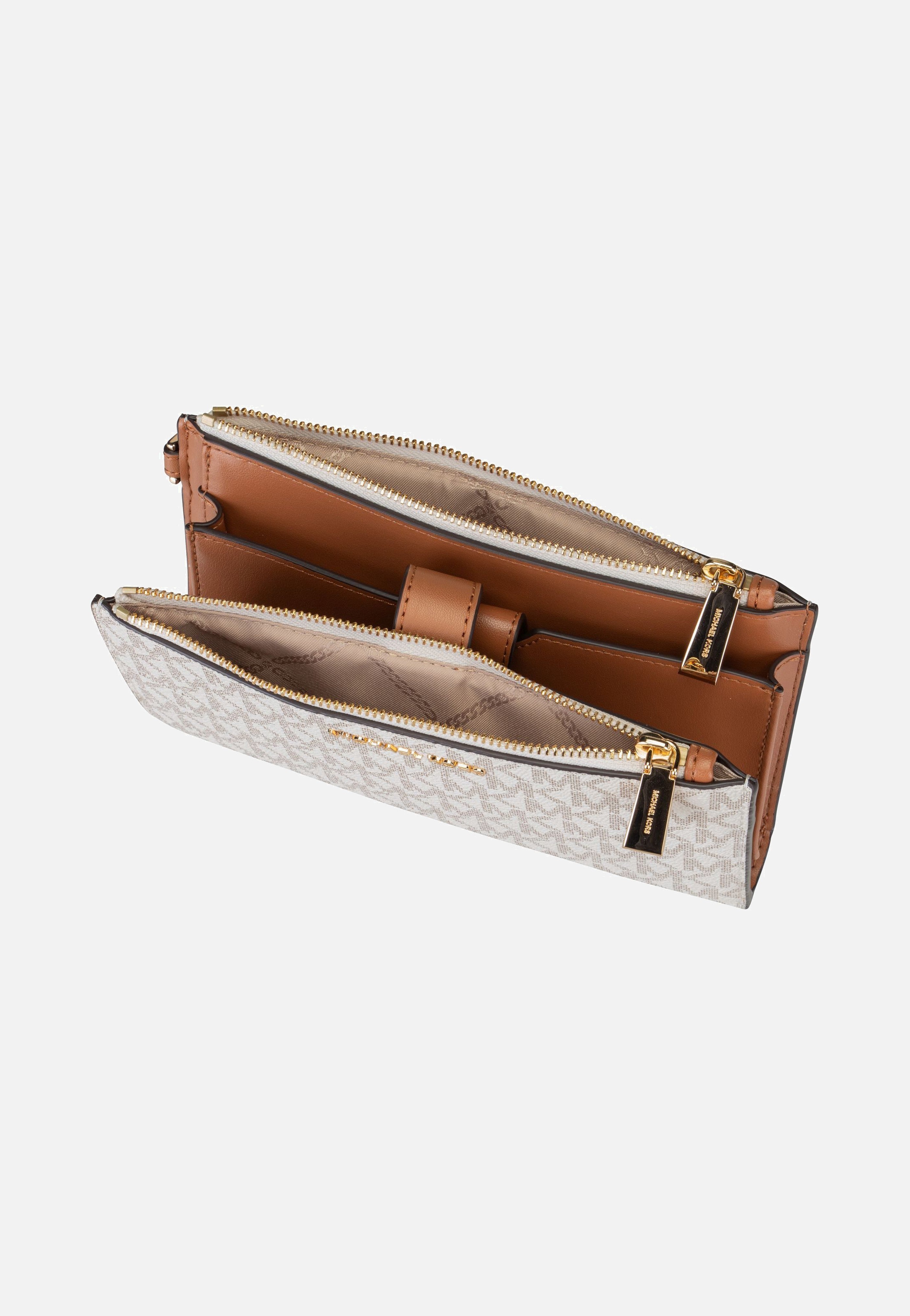 Michael Kors Jet Set Double Zip MK SIG Vanilla Clutch