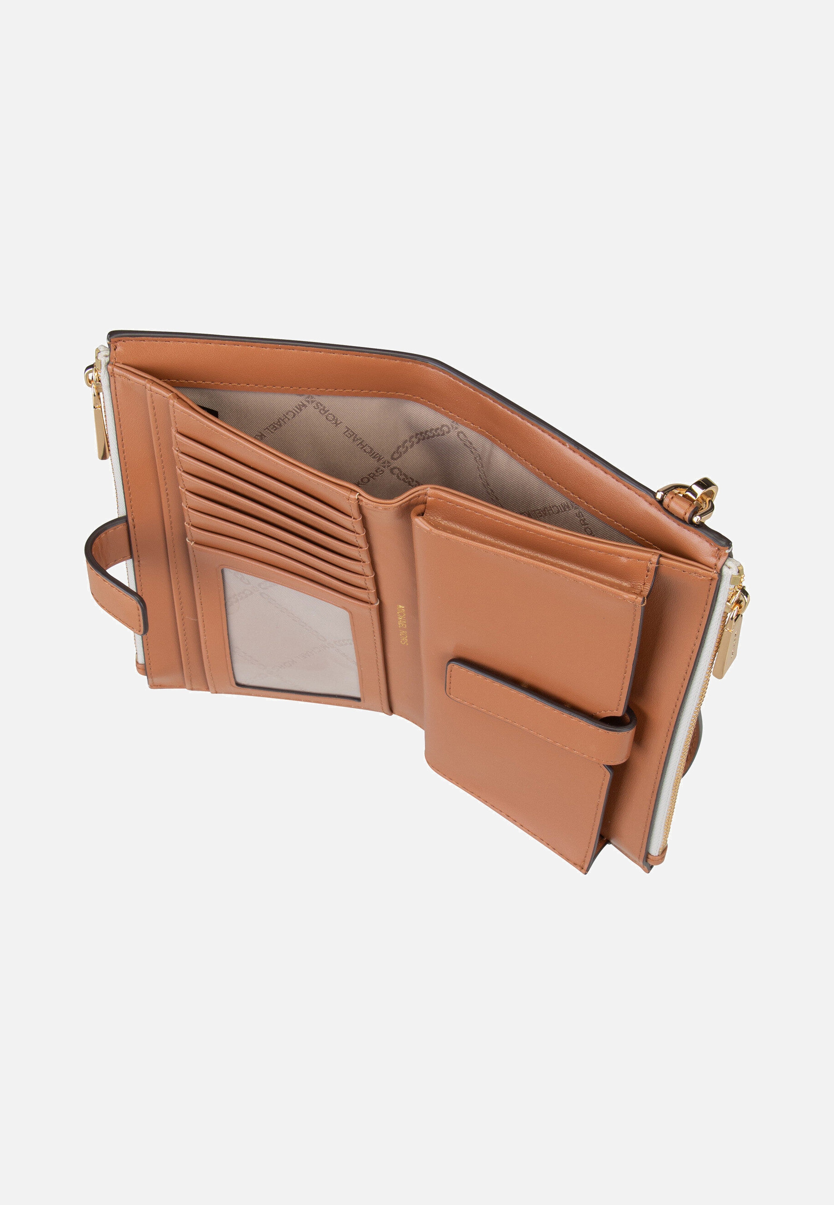 Michael Kors Jet Set Double Zip MK SIG Vanilla Clutch
