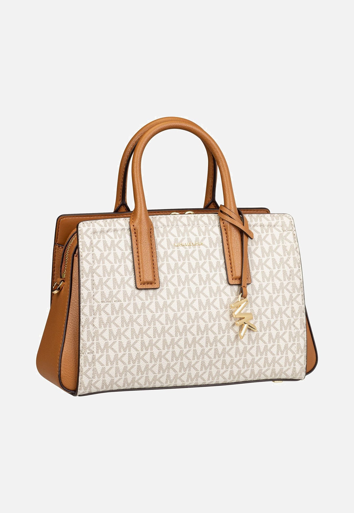 Michael Kors Laila SM Satchel MK SIG Vanilla/Acorn Henkeltasche