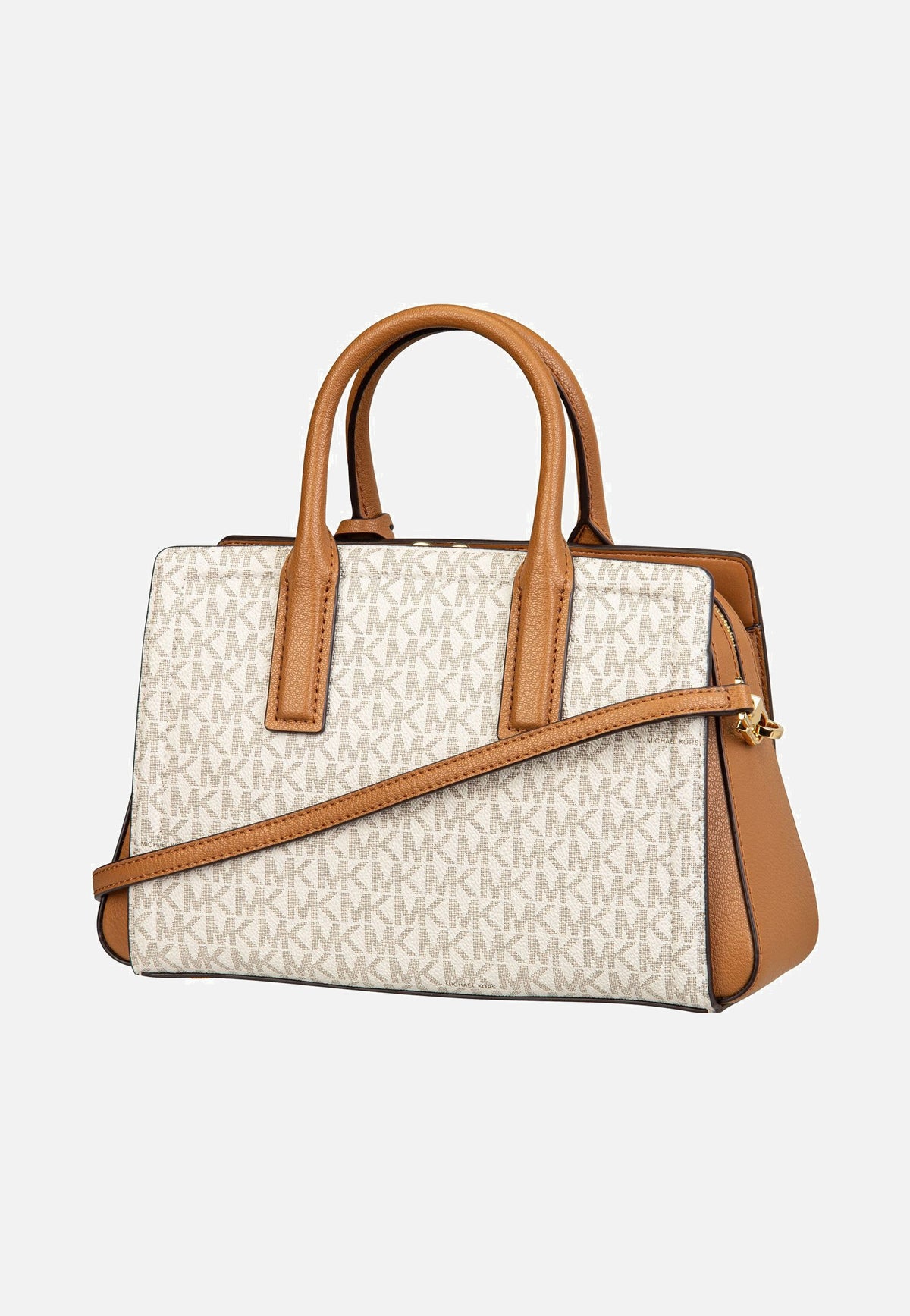 Michael Kors Laila SM Satchel MK SIG Vanilla/Acorn Henkeltasche
