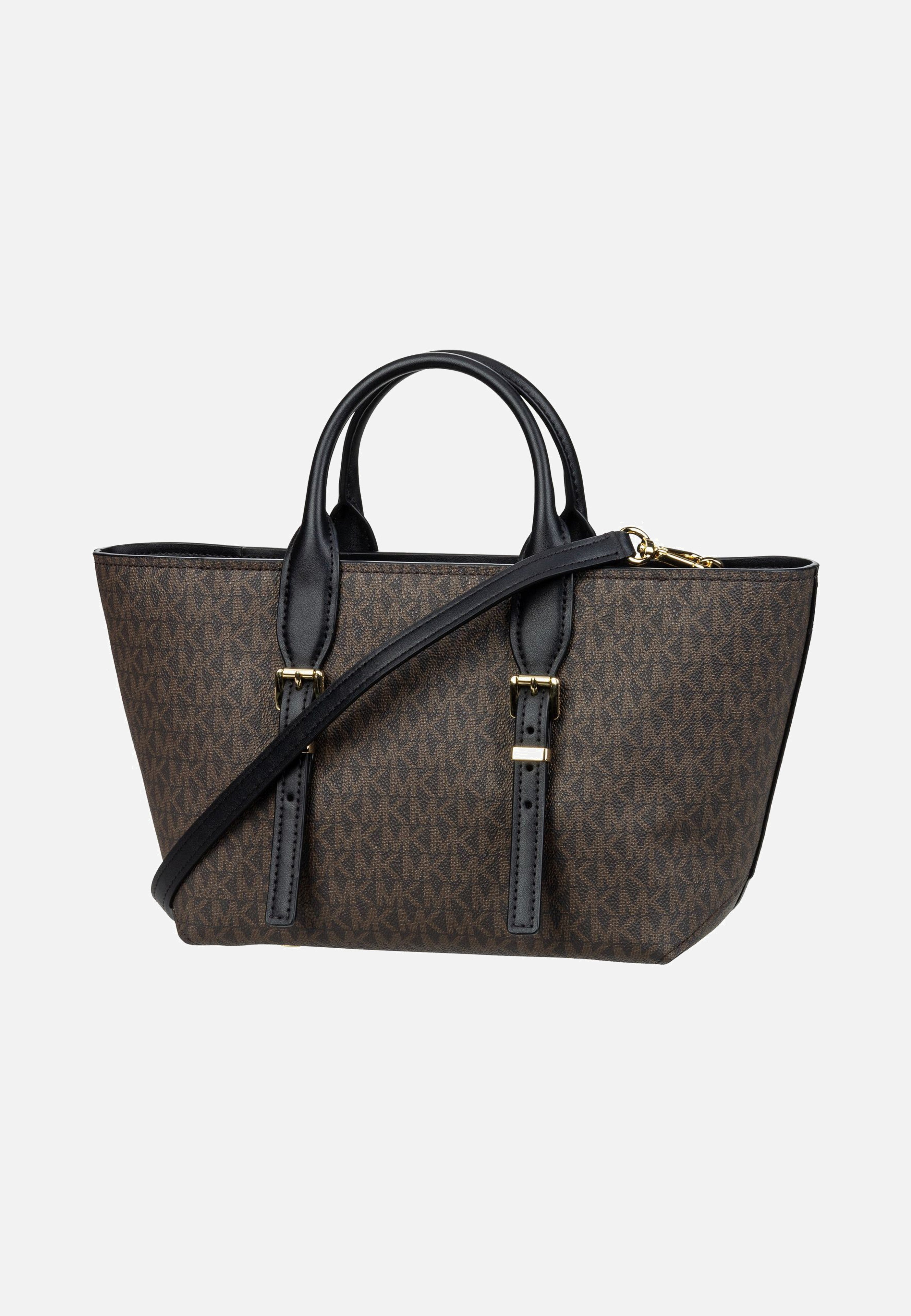 Michael Kors Moore SM MK SIG Brown/Black Handle Bag
