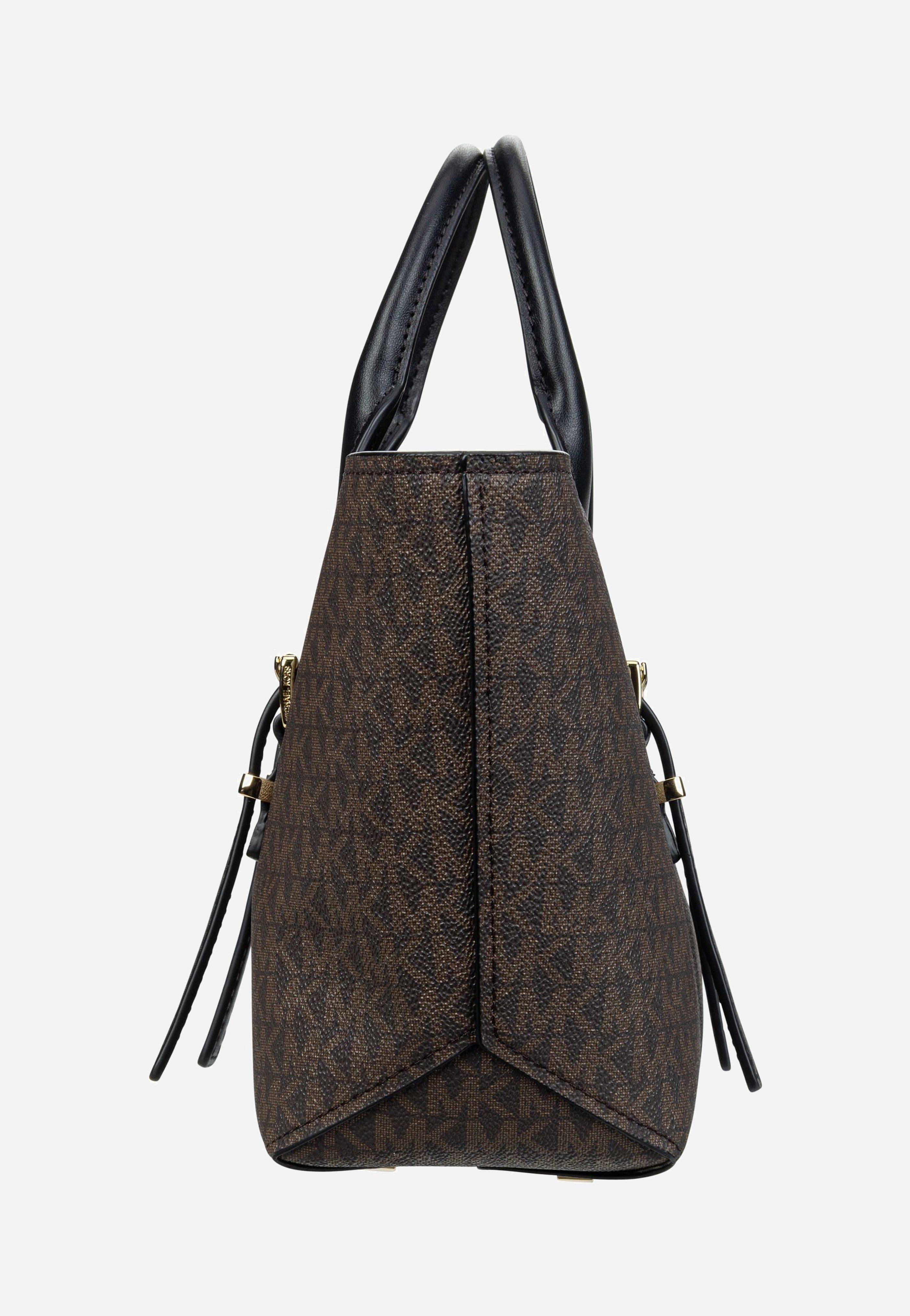 Michael Kors Moore SM MK SIG Brown/Black Handle Bag